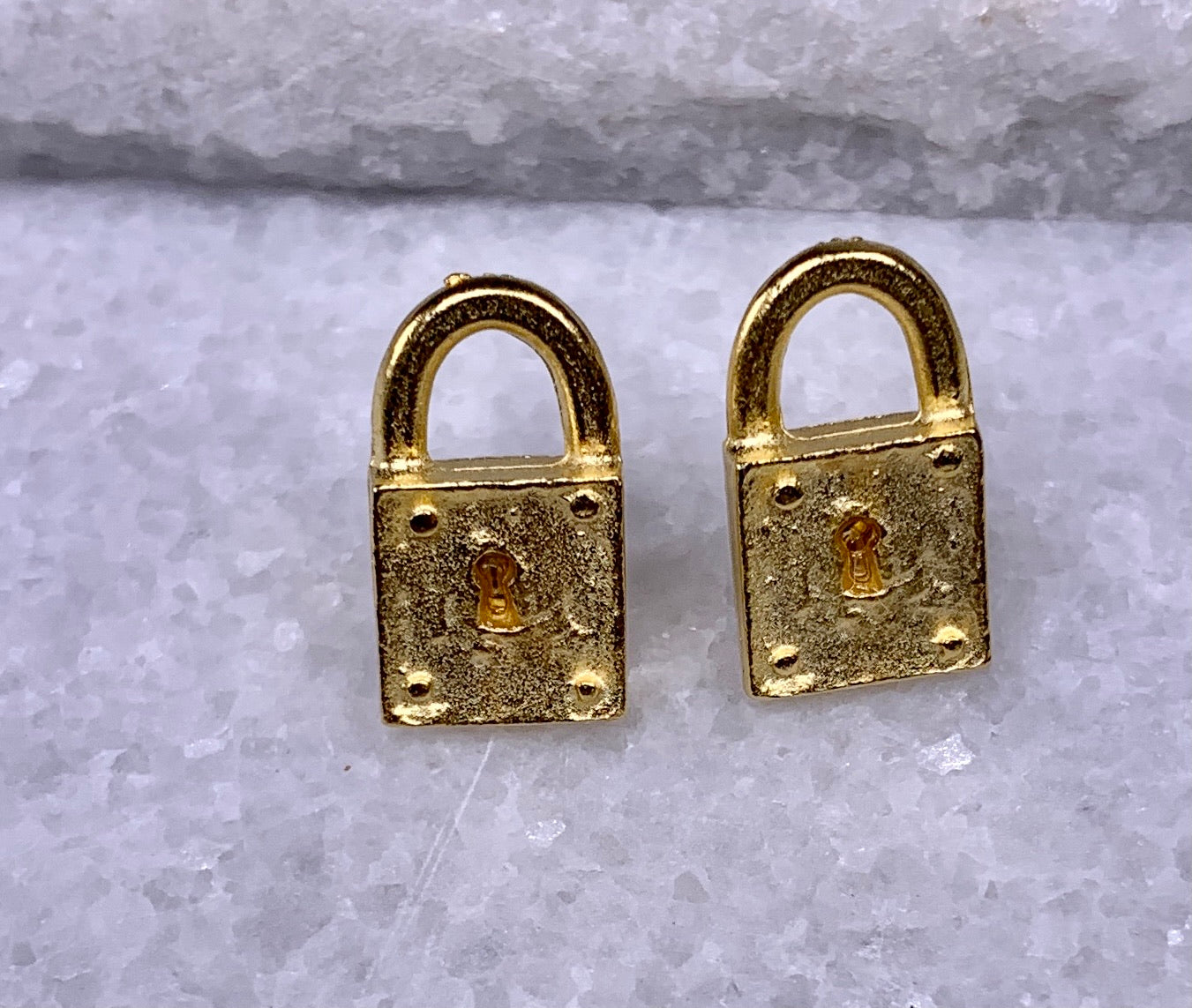 Susan Shaw Tiny Lock Earrings.