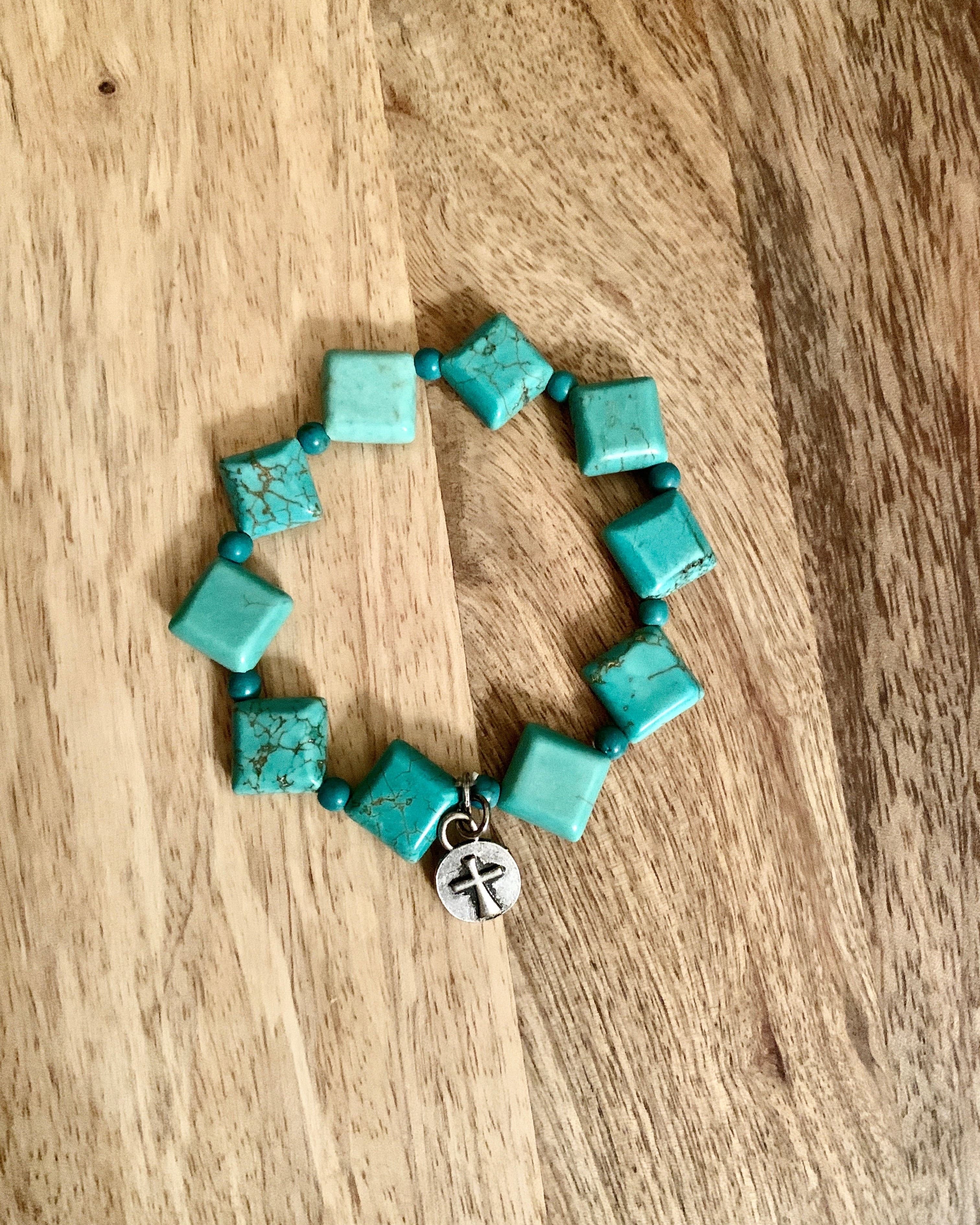 Turquoise Square Bracelet.