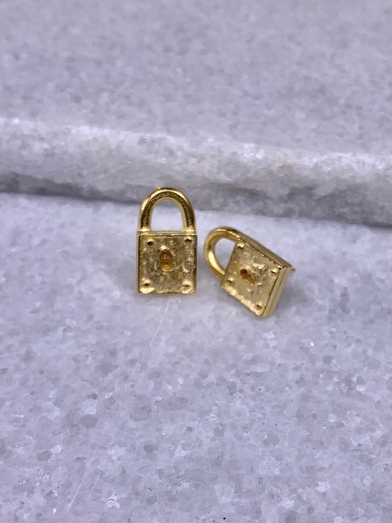Susan Shaw Tiny Lock Earrings.