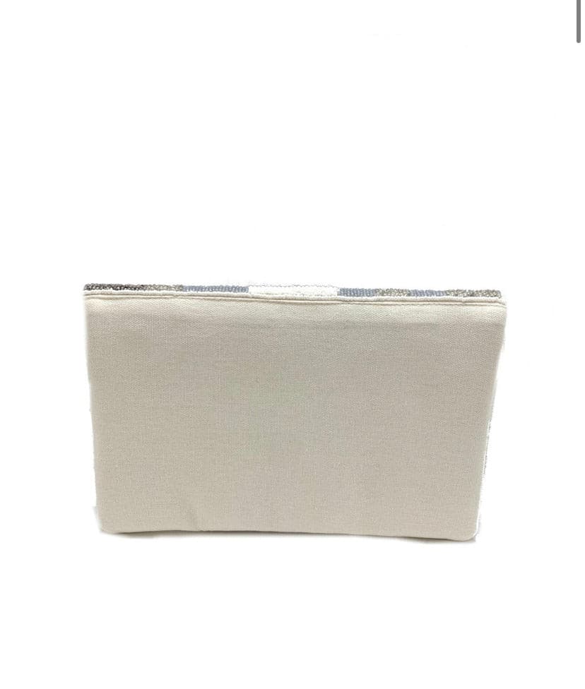 Grey Camo Beaded Clutch.