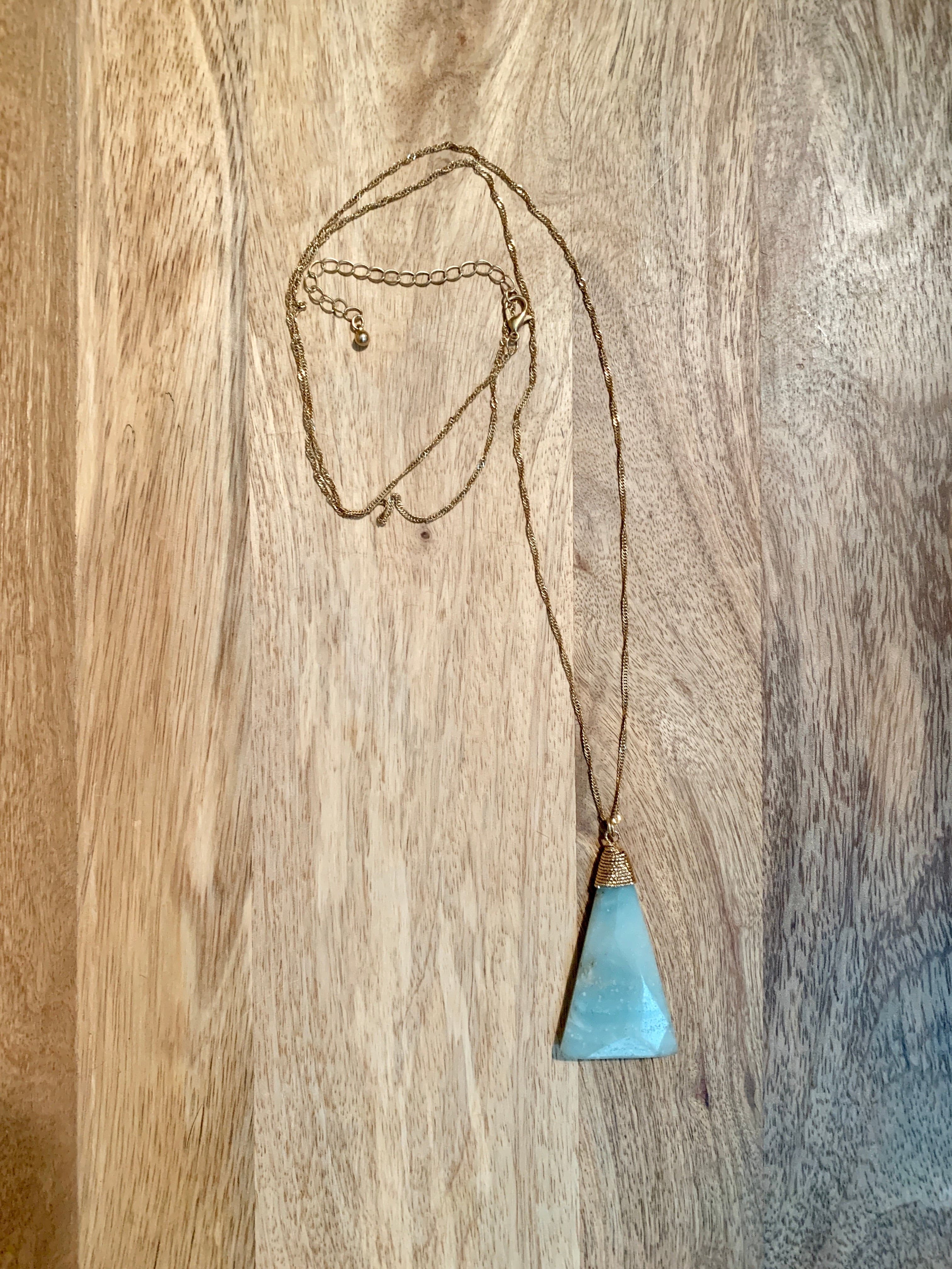 Semi Precious Pendant Stone Necklace.