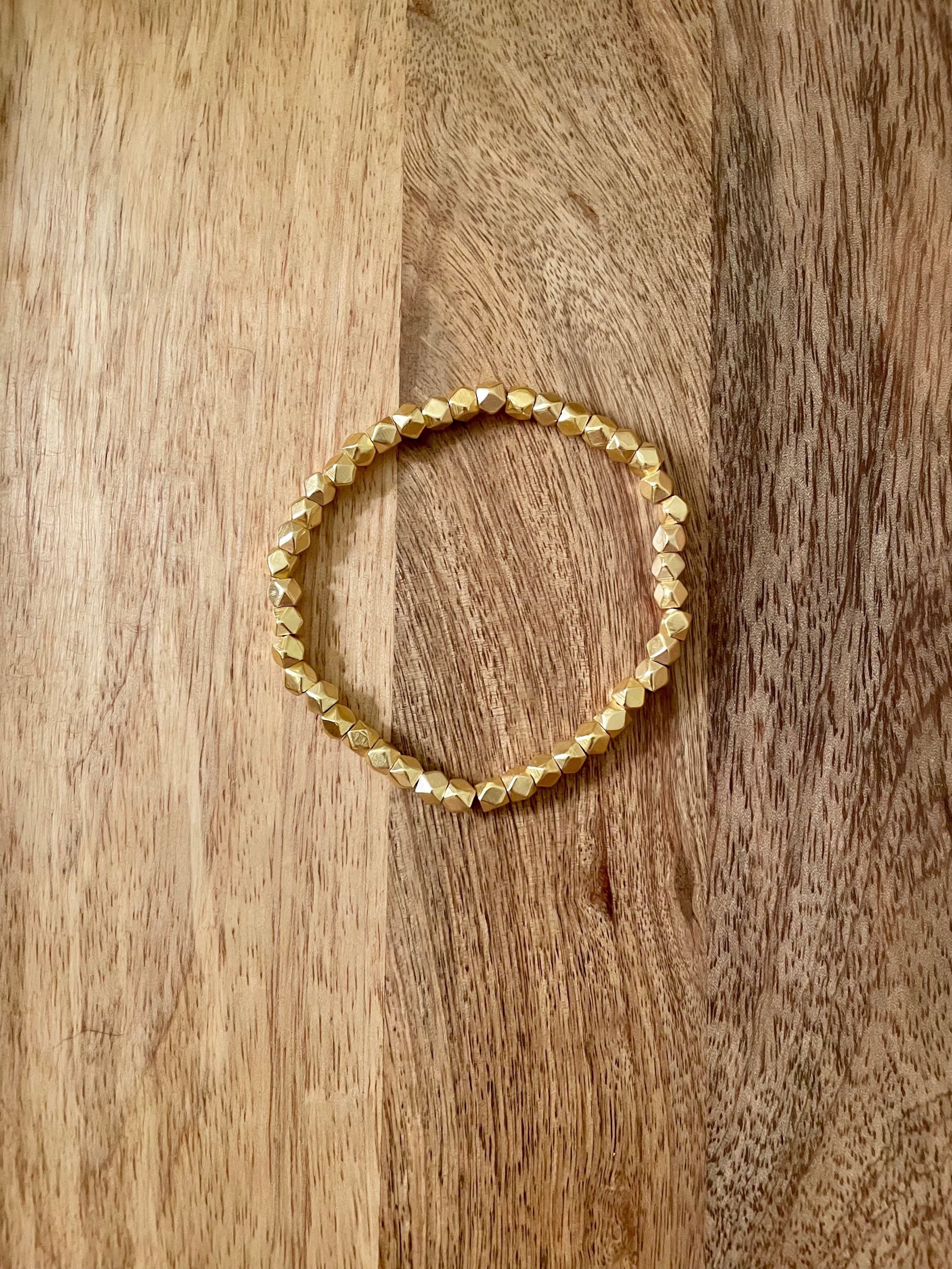 Gold Geometric Beaded Bracelet.