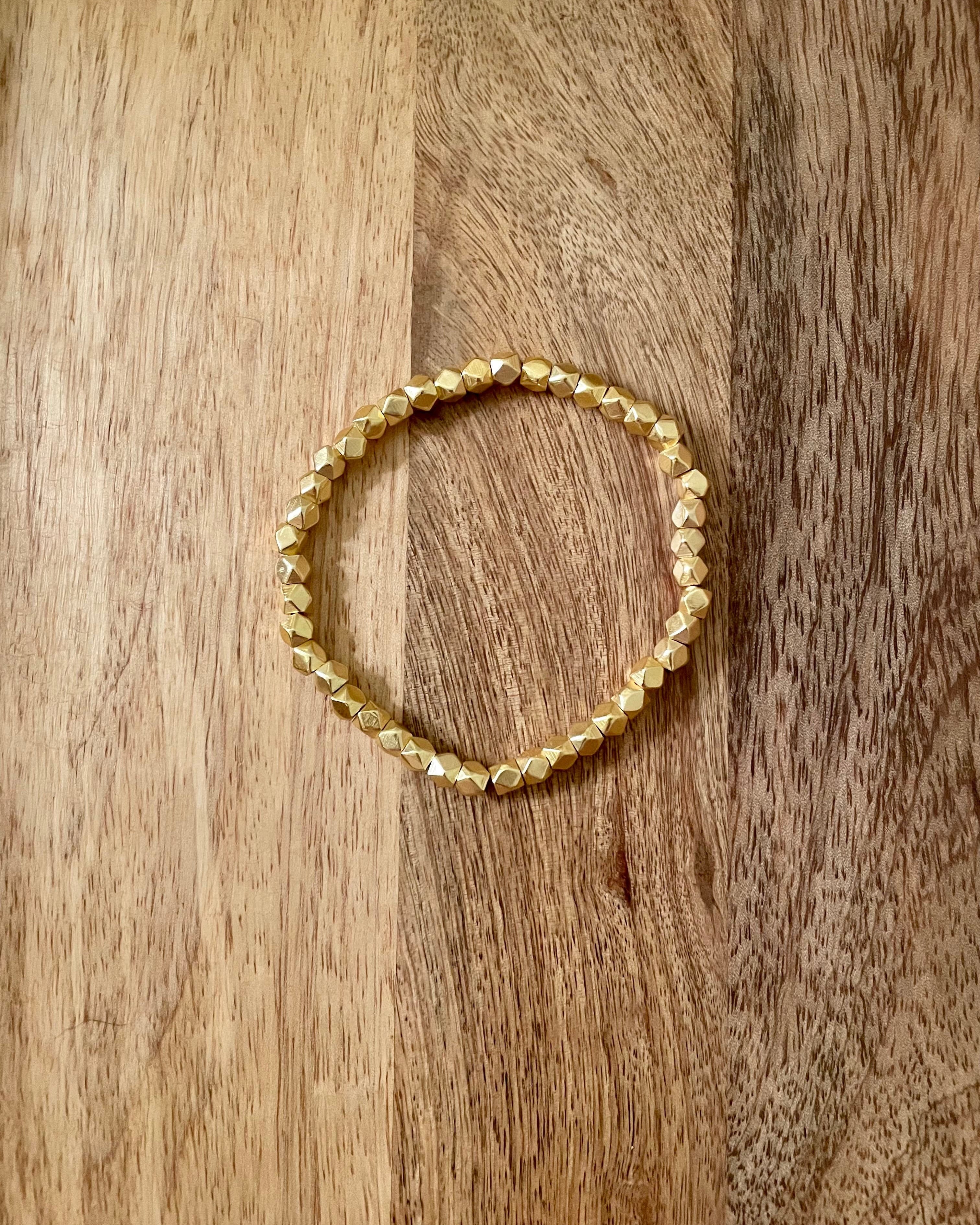 Gold Geometric Beaded Bracelet.