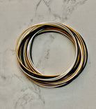 Stainless Steel Tri-Mix Plated Guitar String Bracelets - Set of 20.