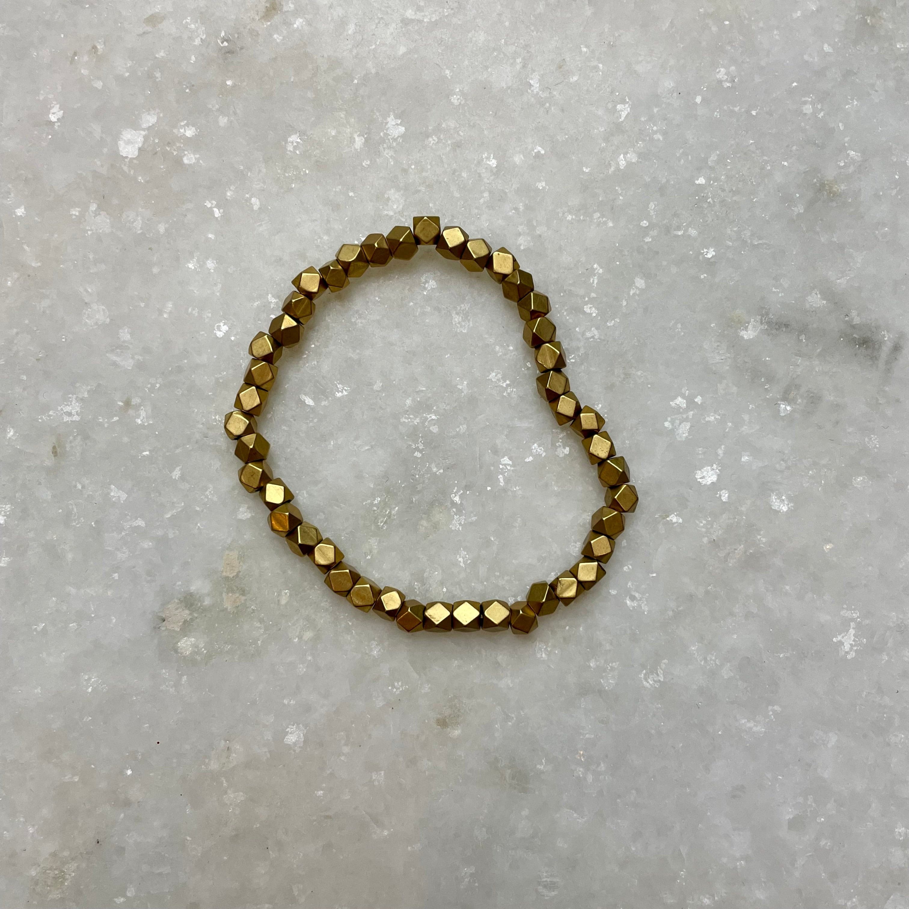 Bronze Geometric Beaded Bracelet.