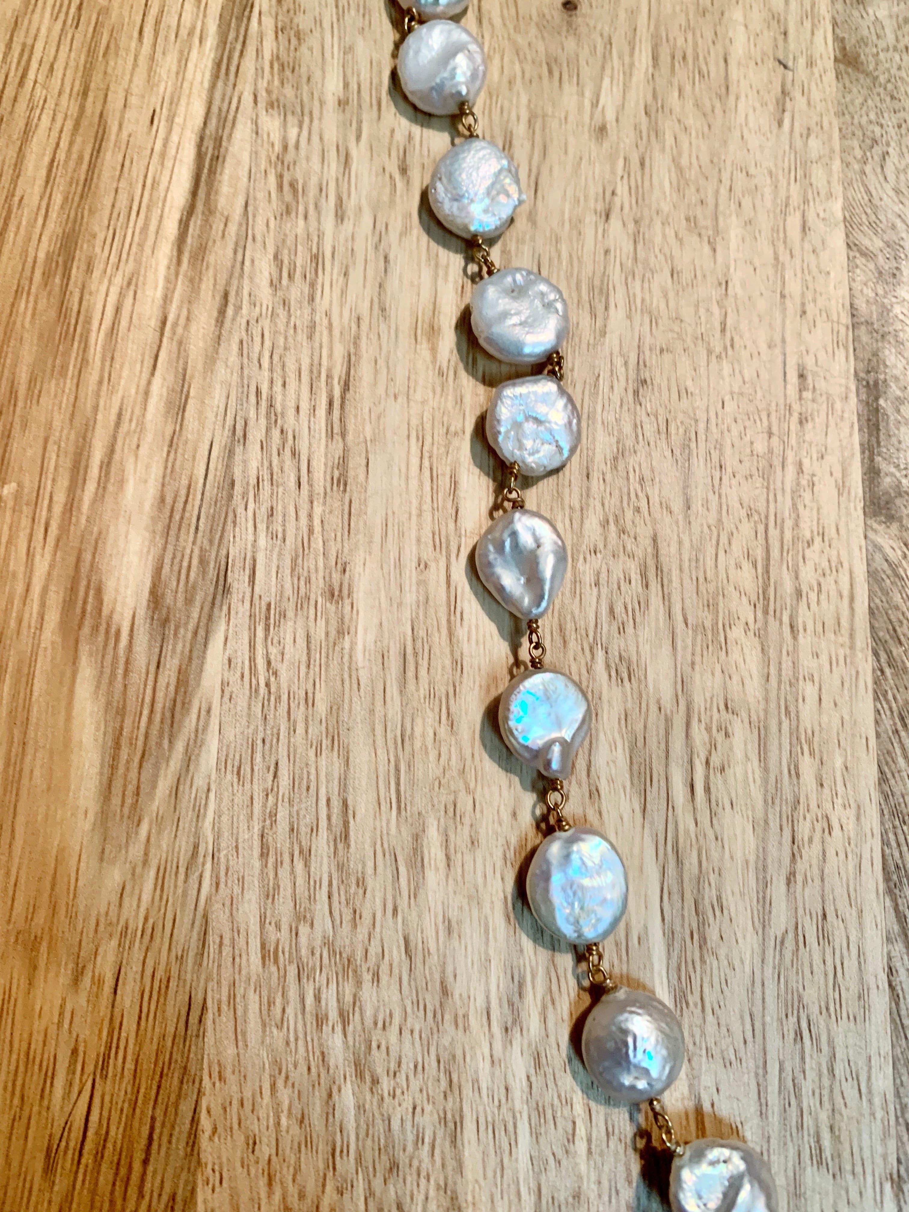 Genuine Coin Pearl Necklace.