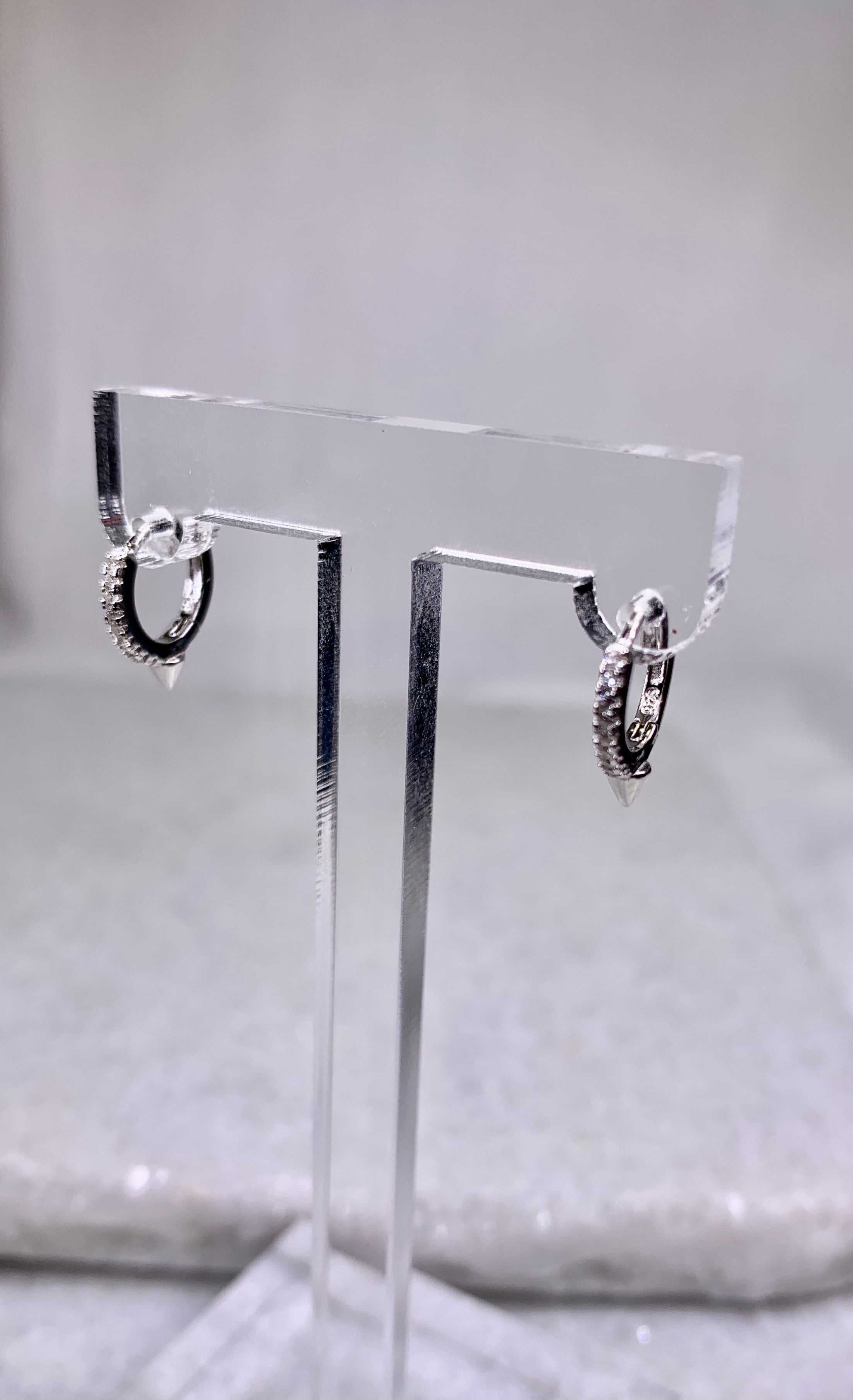 Sterling Silver Spike Huggie.