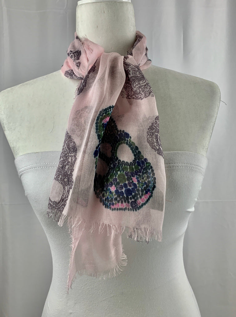Soft Pink Sugar Skull Neck Scarf.