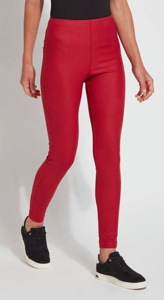 Lysse Coated Toothpick Denim in Mulled Wine.