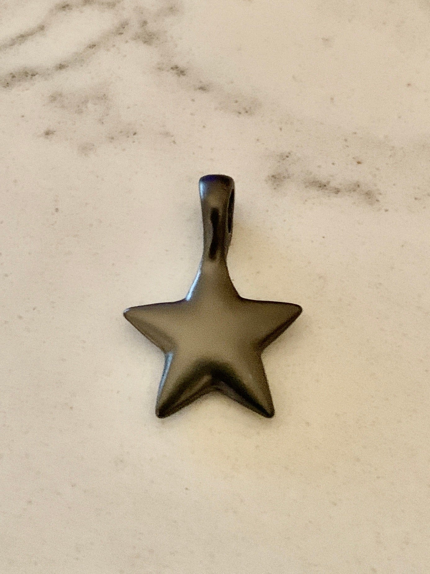 Solid Star Charm - Hematite.