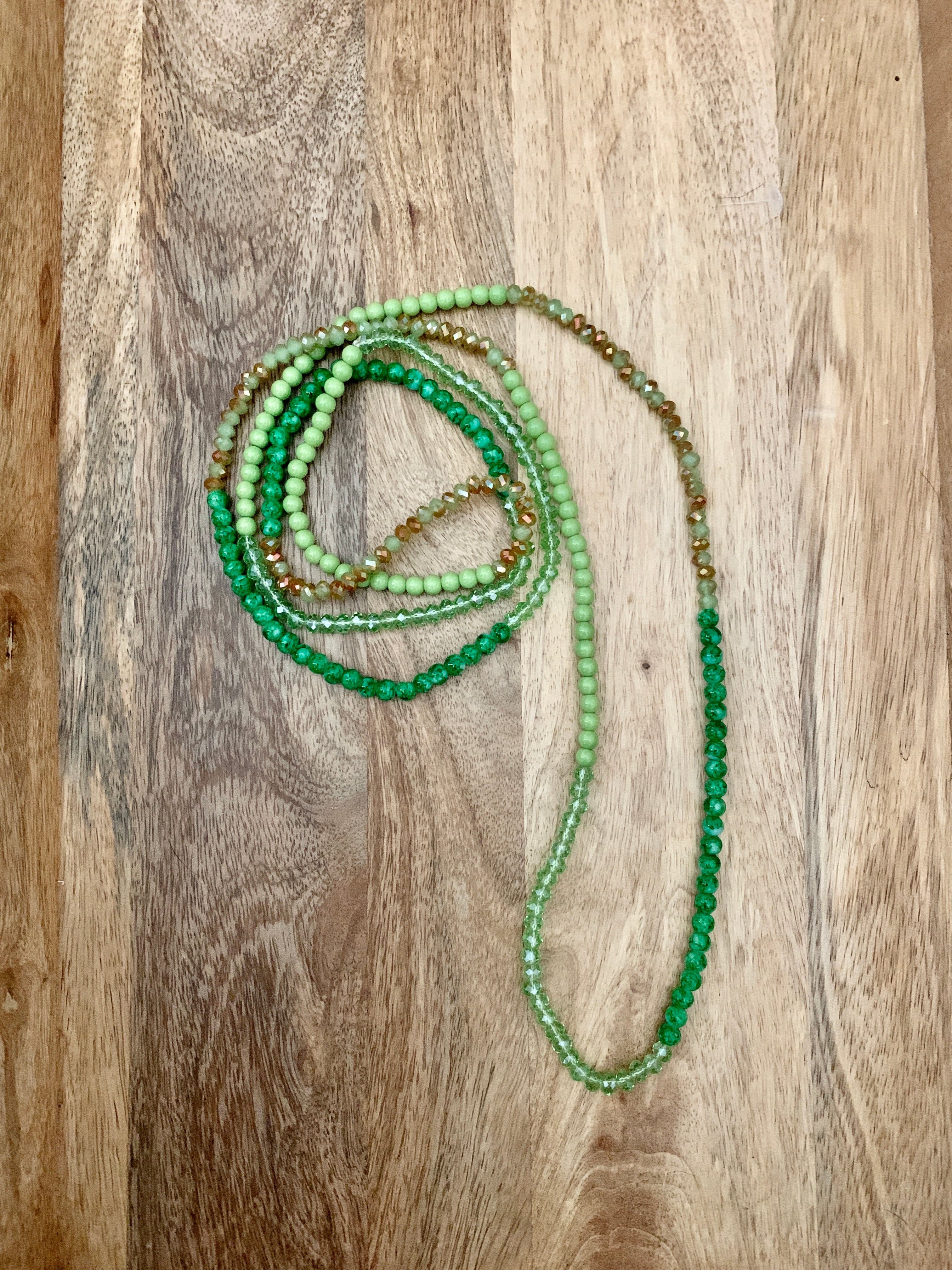 Green Multi Bead necklace.