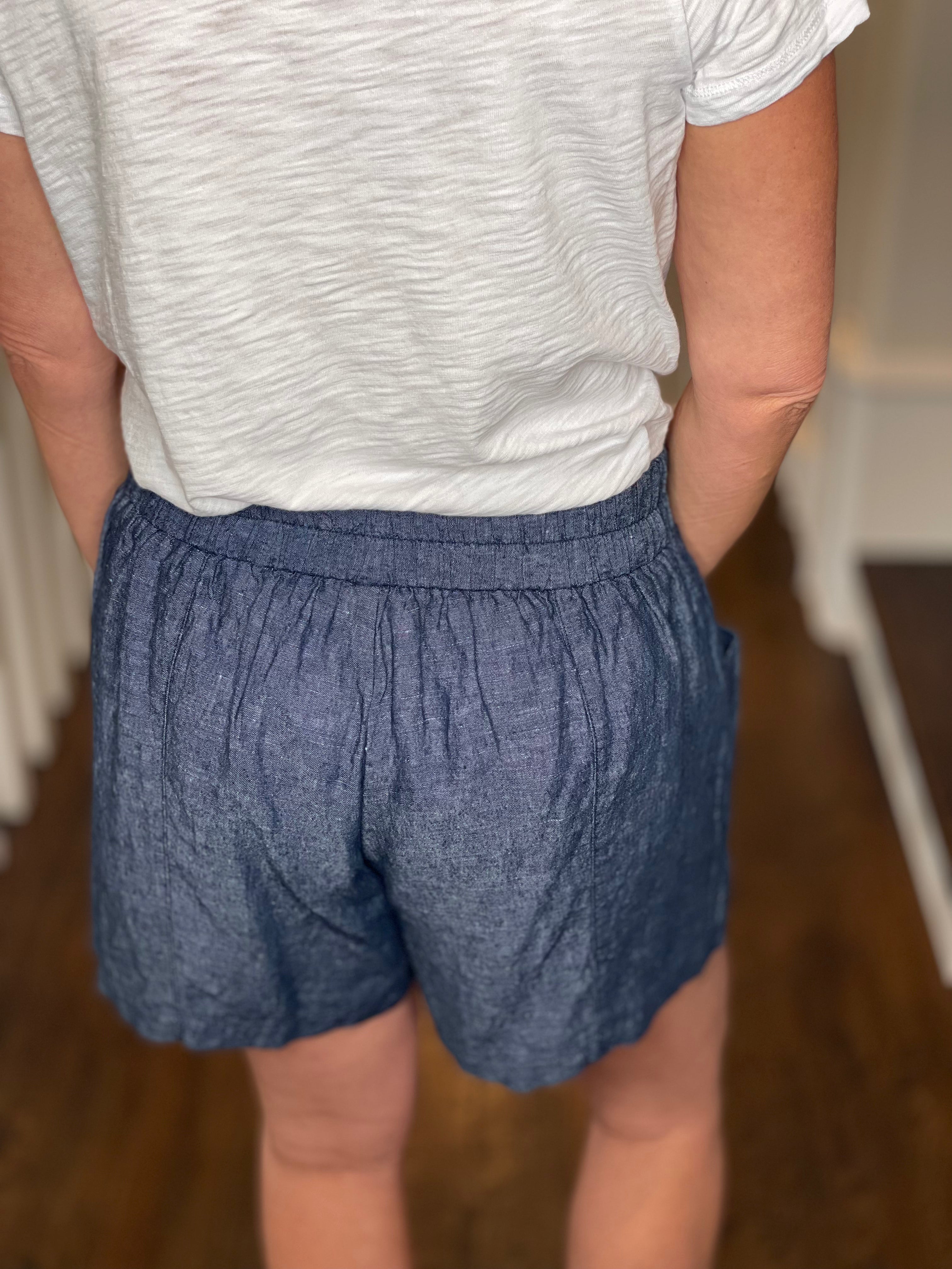 Ivy Jane Chambray Linen Shorts.