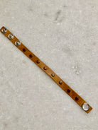 Golden Yellow Leather Bracelet w/Copper Studs.