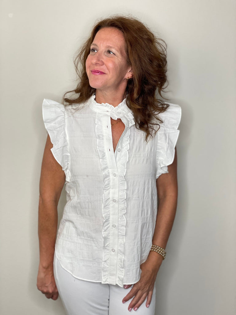 Ruffle Sleeve Blouse.