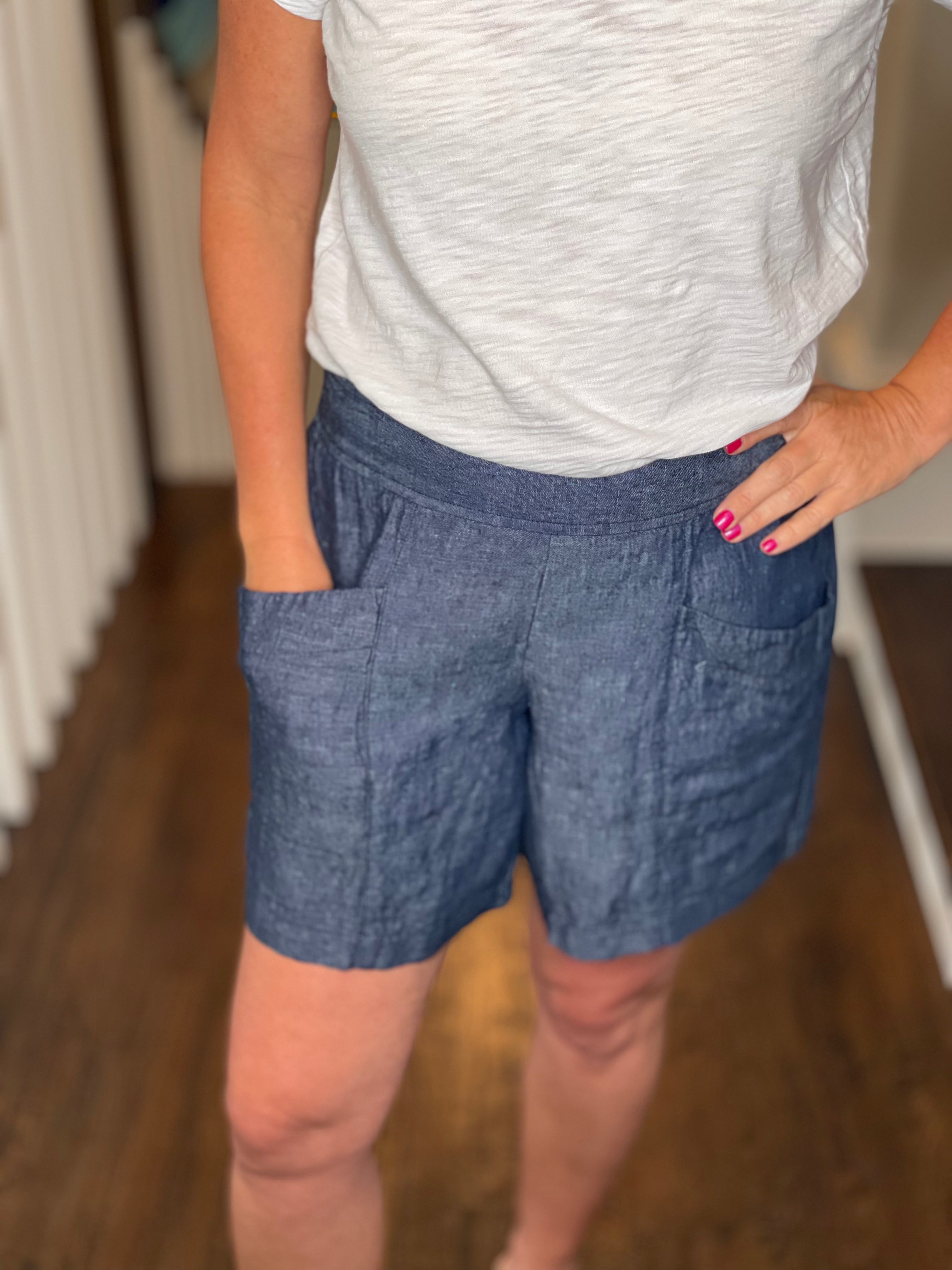 Ivy Jane Chambray Linen Shorts.