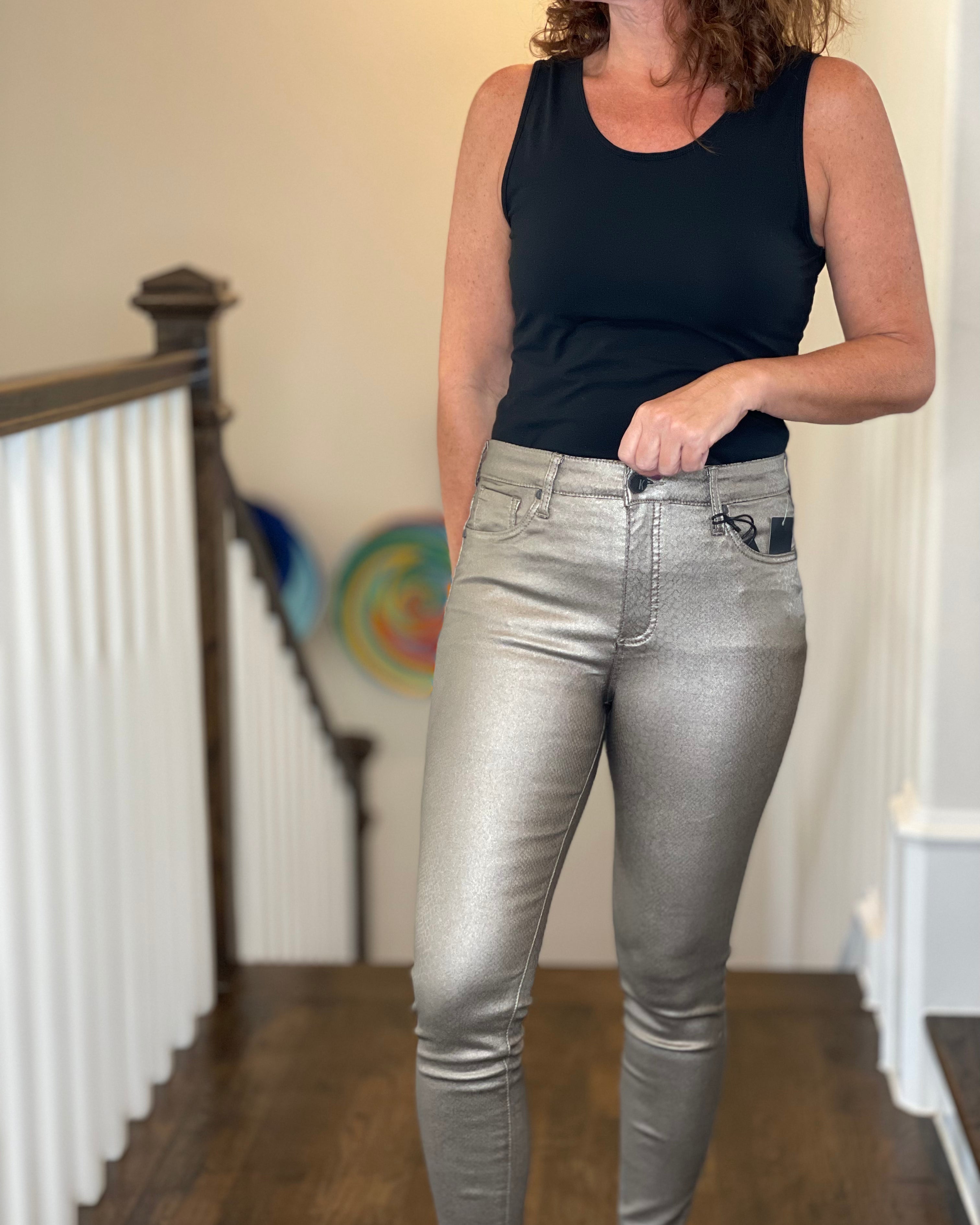 Kut from the Kloth Connie High Rise Fab Ab Skinny Jean in Bronze.