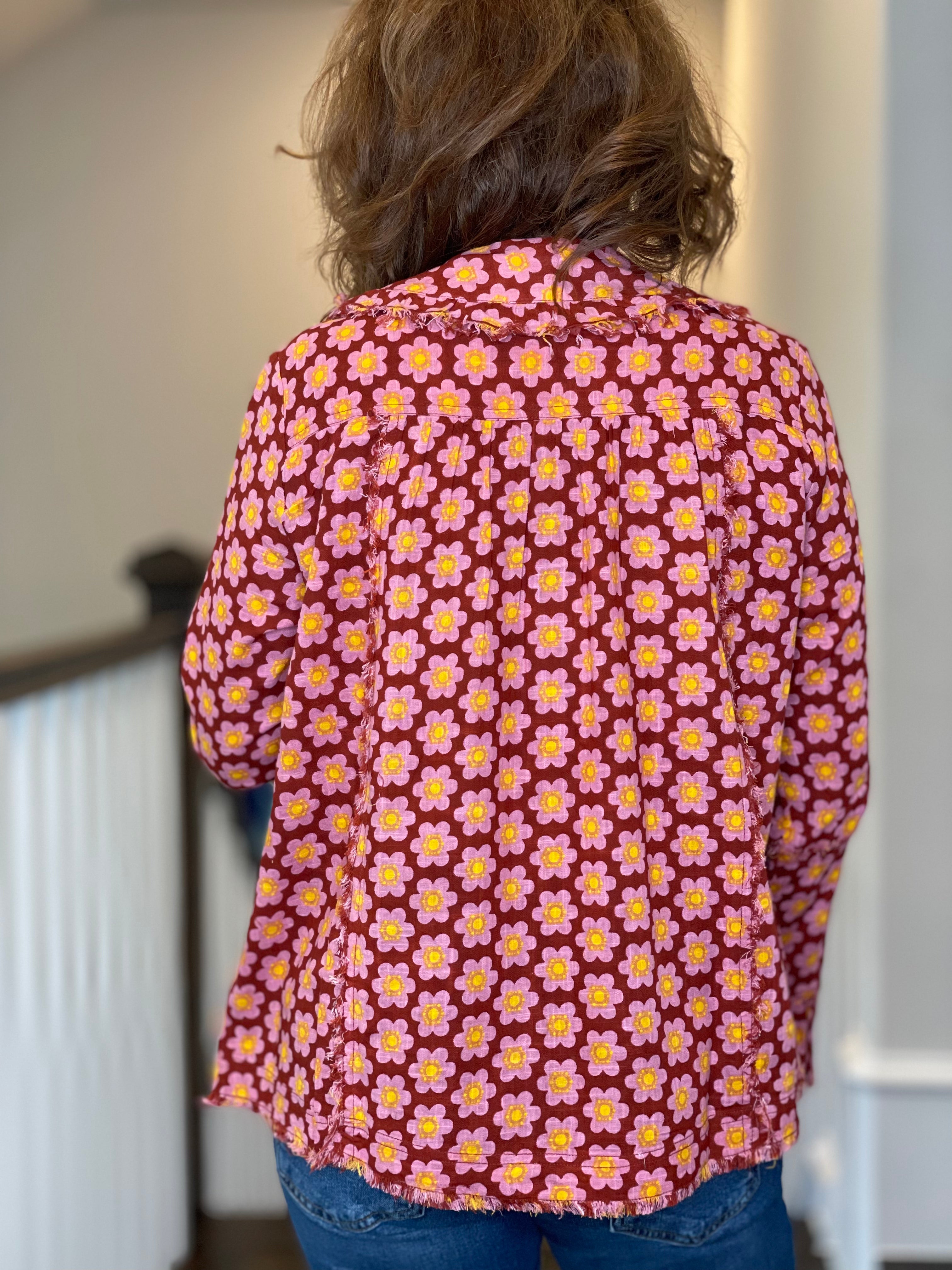 Ivy Jane Poetry Top in Floral Rust.