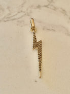 Cz Lightning Bolt Charm - Gold.