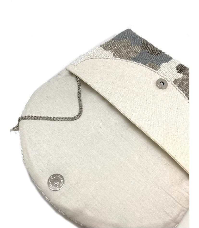 Grey Camo Beaded Clutch.