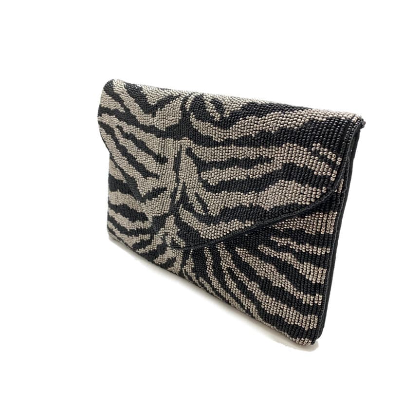 Zebra Beaded Clutch.