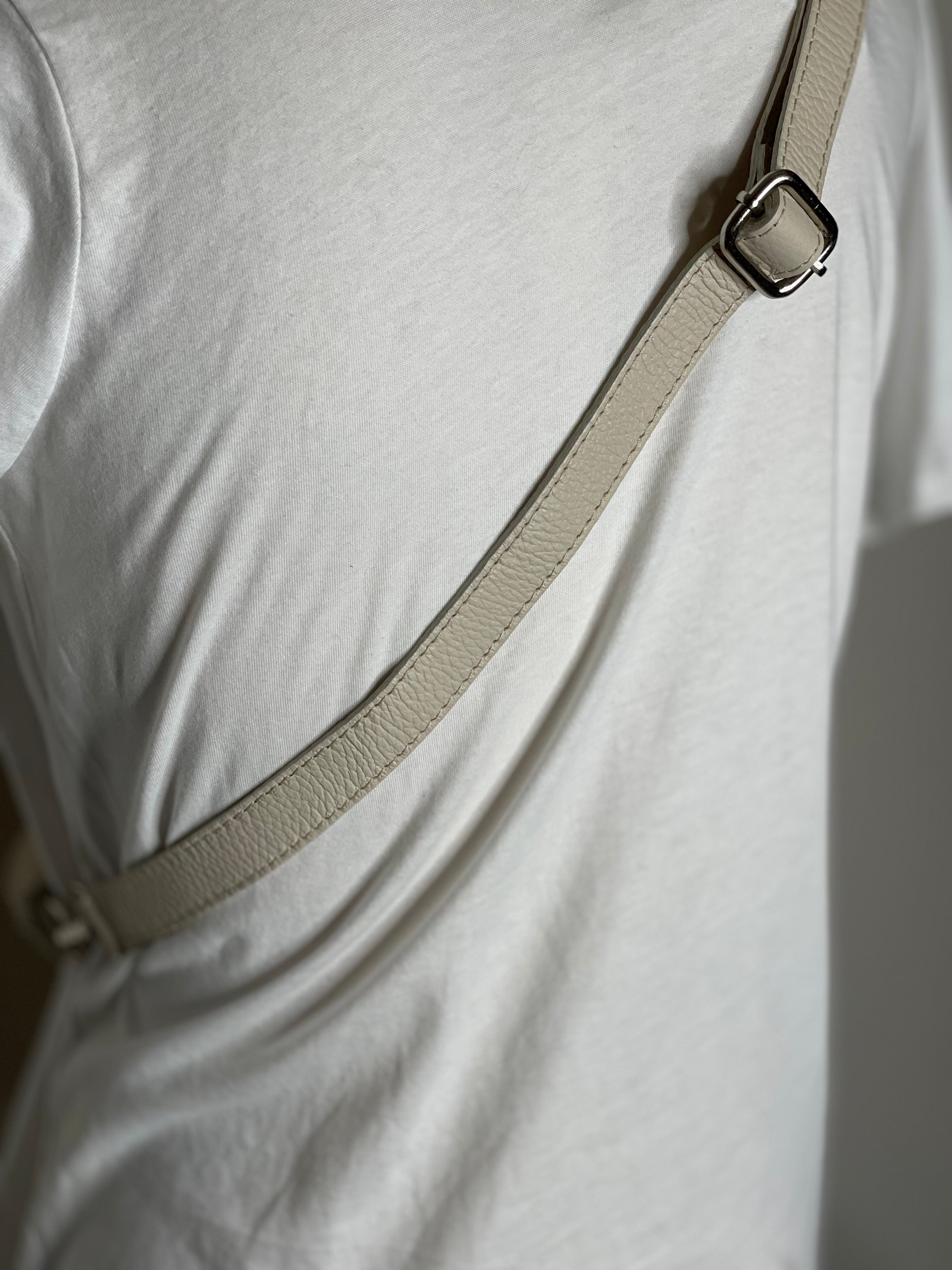 Leather Crossbody Bag in Buff.