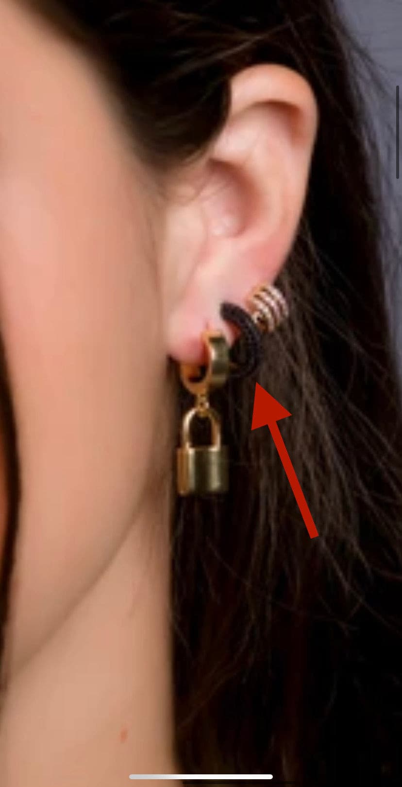 Coal Half Hoop Earring.