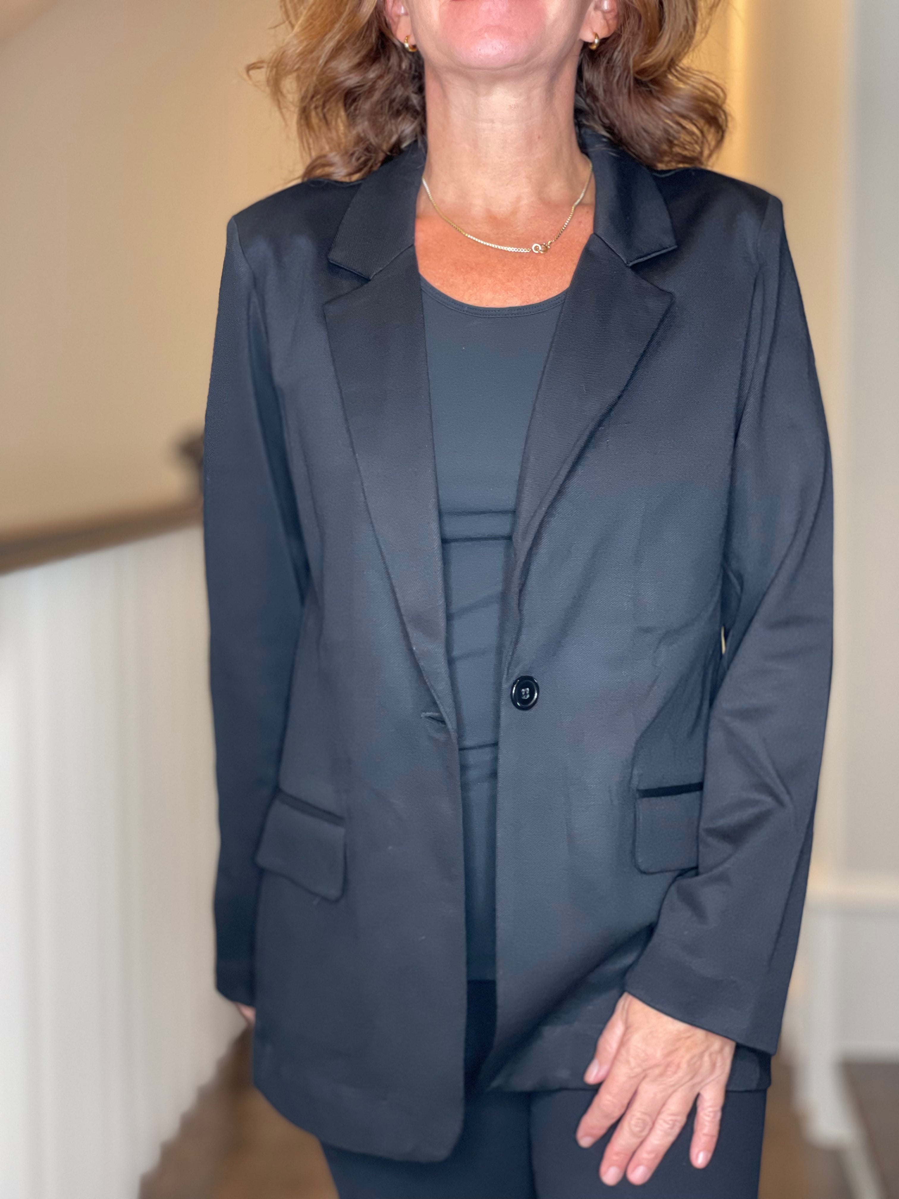 Esqualo Black Twill Blazer.