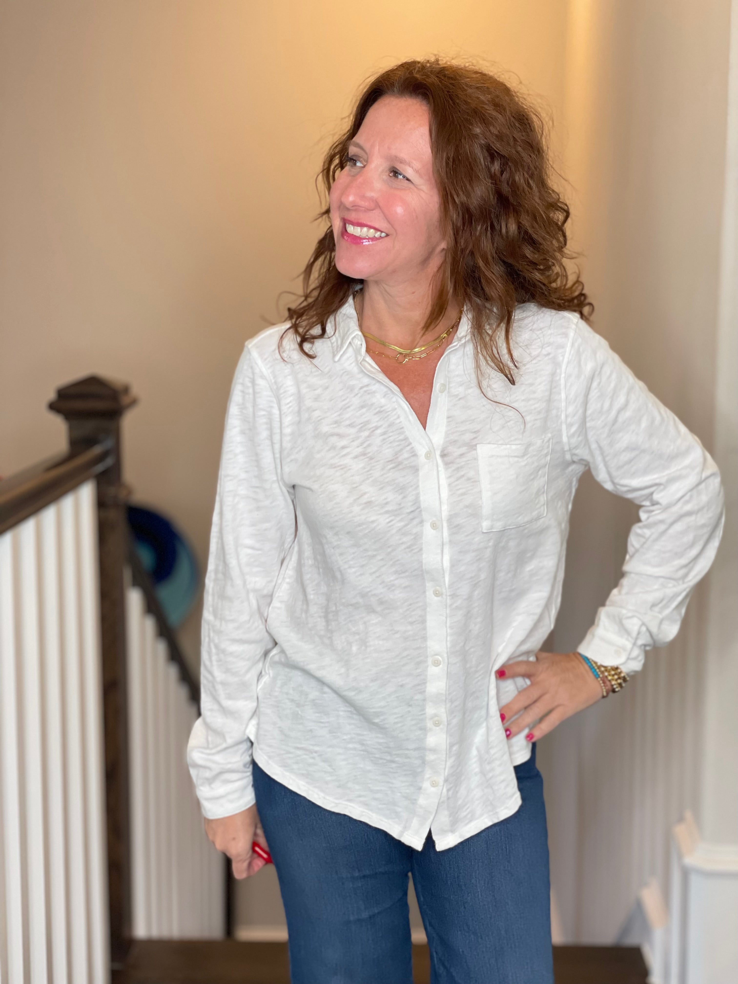 Perfectly Soft Button Up Shirt.