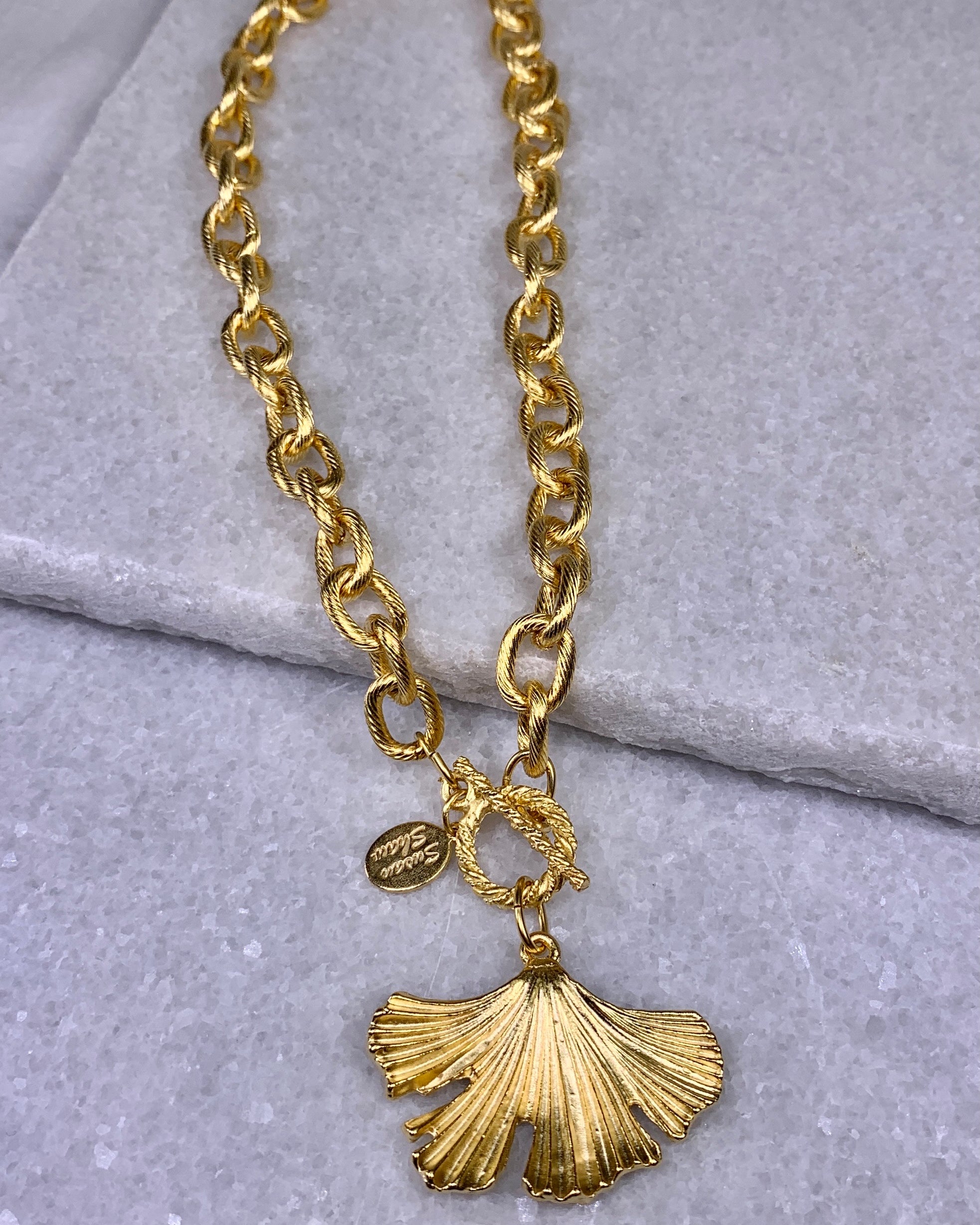Susan Shaw Ginkgo Toggle Necklace.