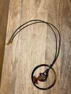 Fish in Circle Natural Water Buffalo Horn Pendant Necklace.