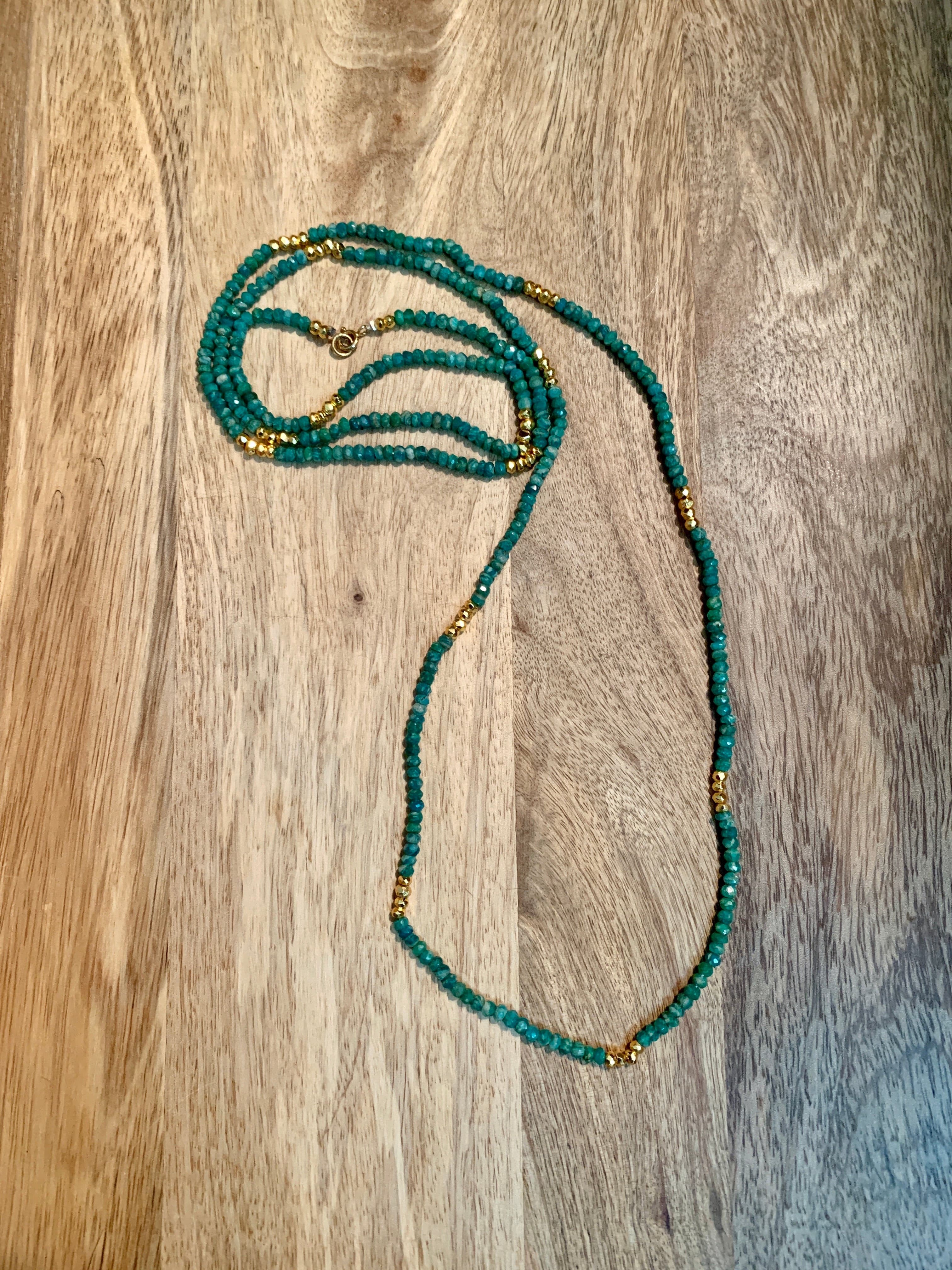 Semi Precious Long Beaded Necklace.