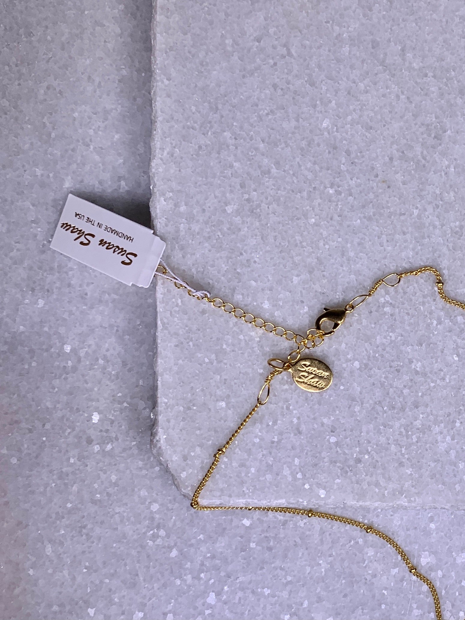 Susan Shaw Handcast Gold Tiny Tiger Necklace.