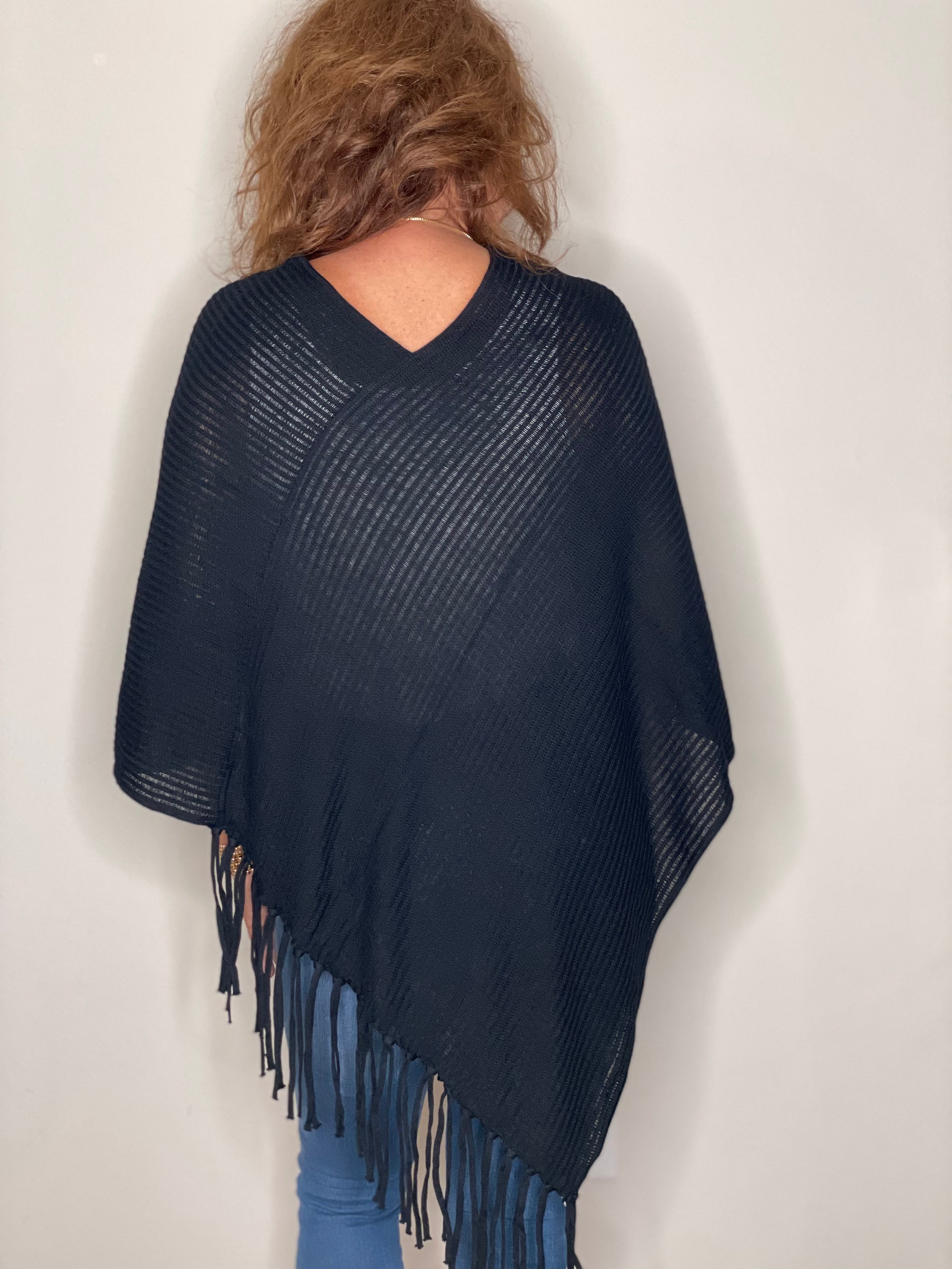 Olympia Poncho in Black.