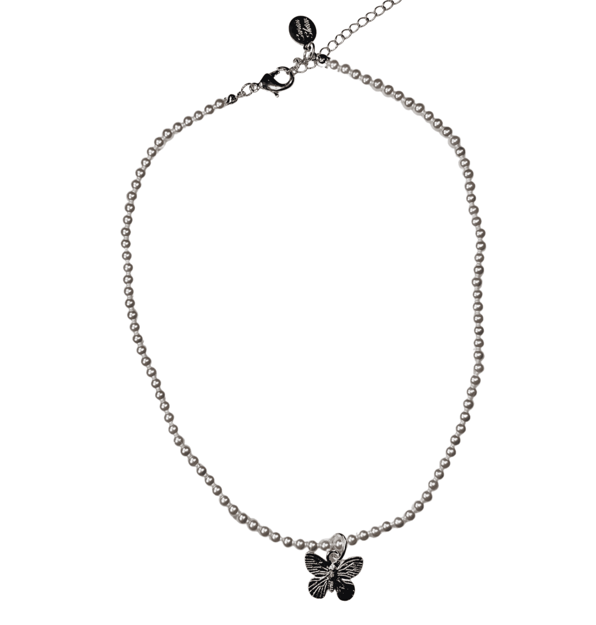 Susan Shaw Dainty Butterfly on Pearl Necklace.