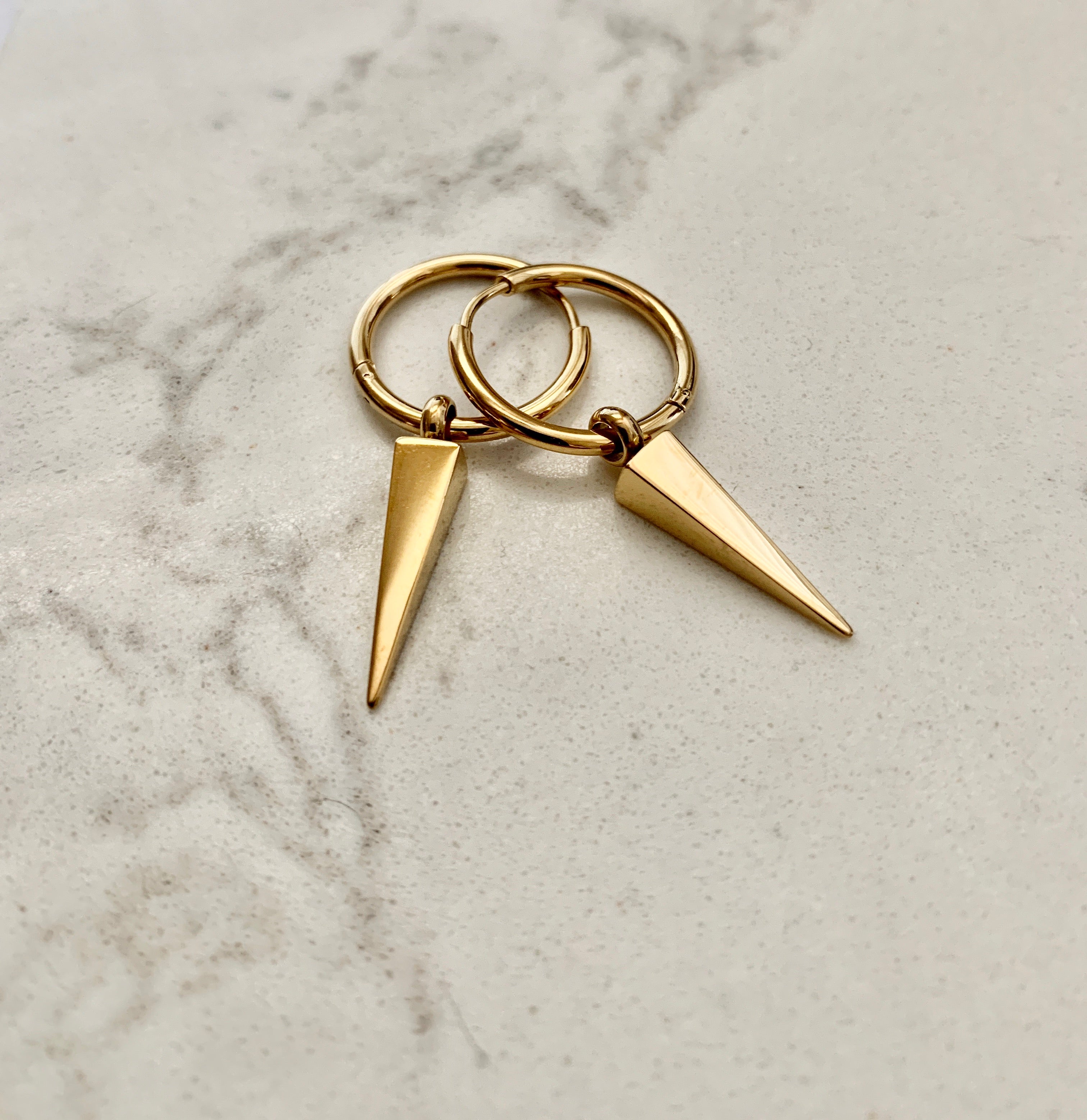On Point Drop Gold Plated Earrings.