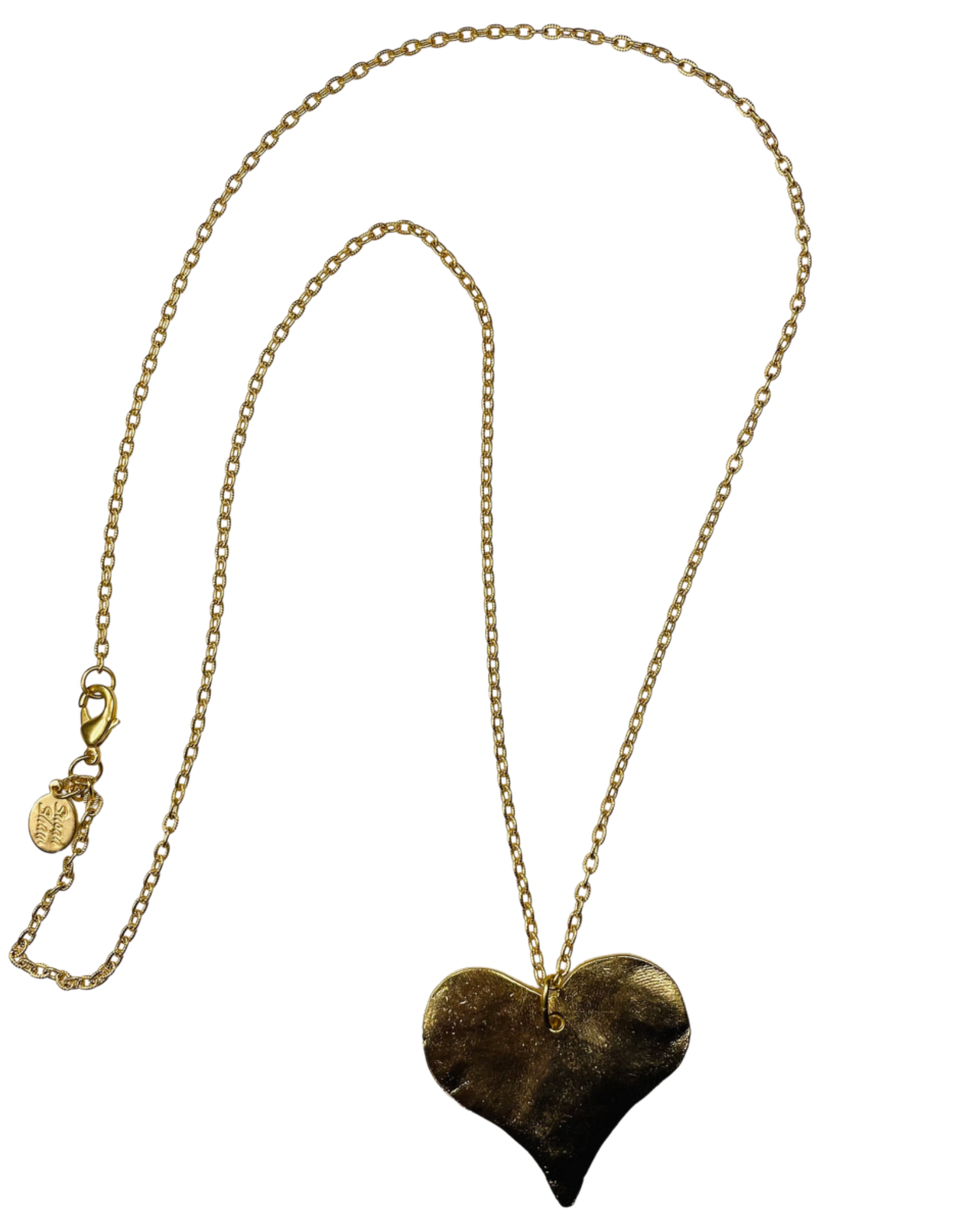 Susan Shawn Gold Heart Chain Necklace.