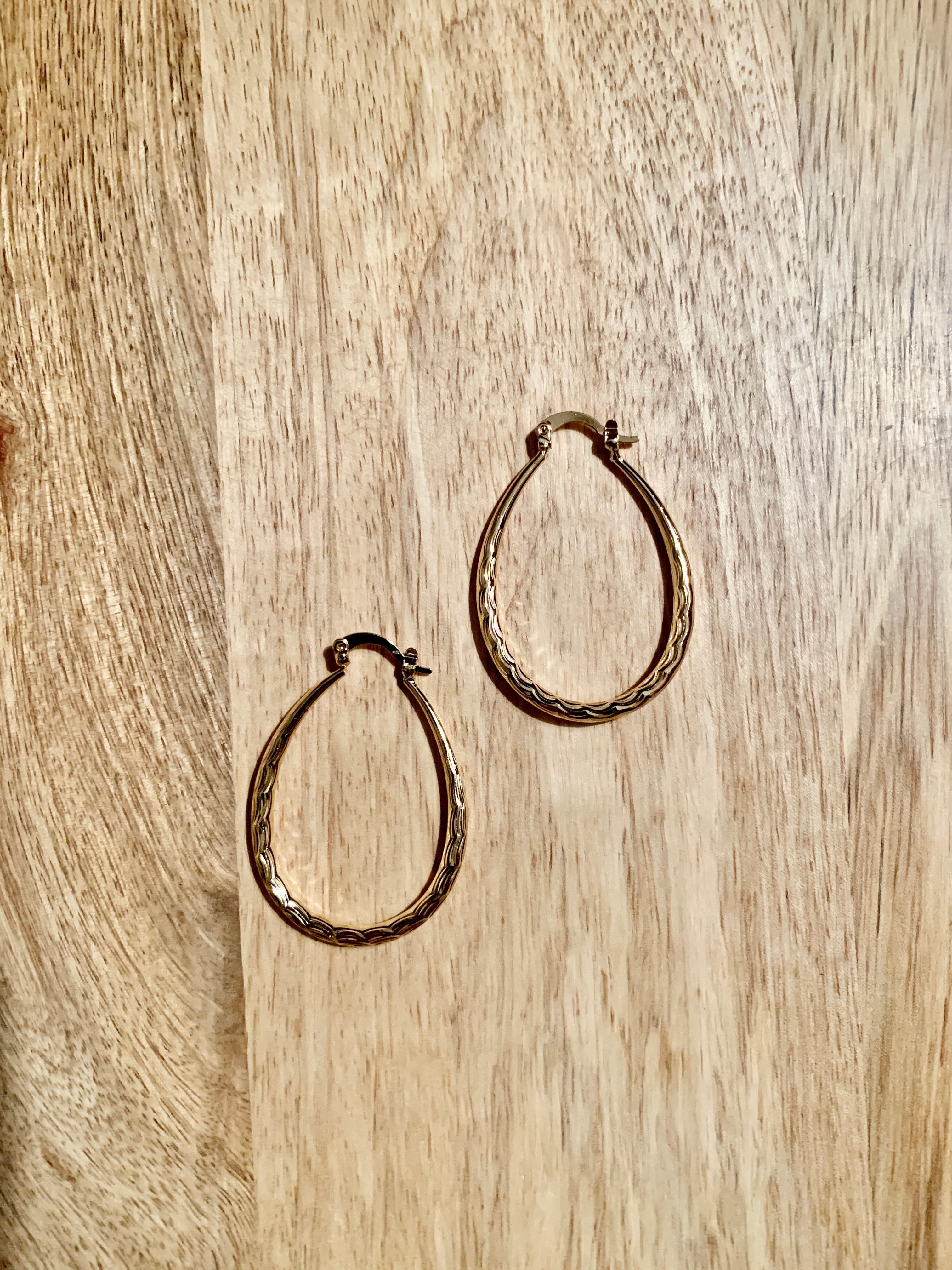 Gold Hoop Earrings.