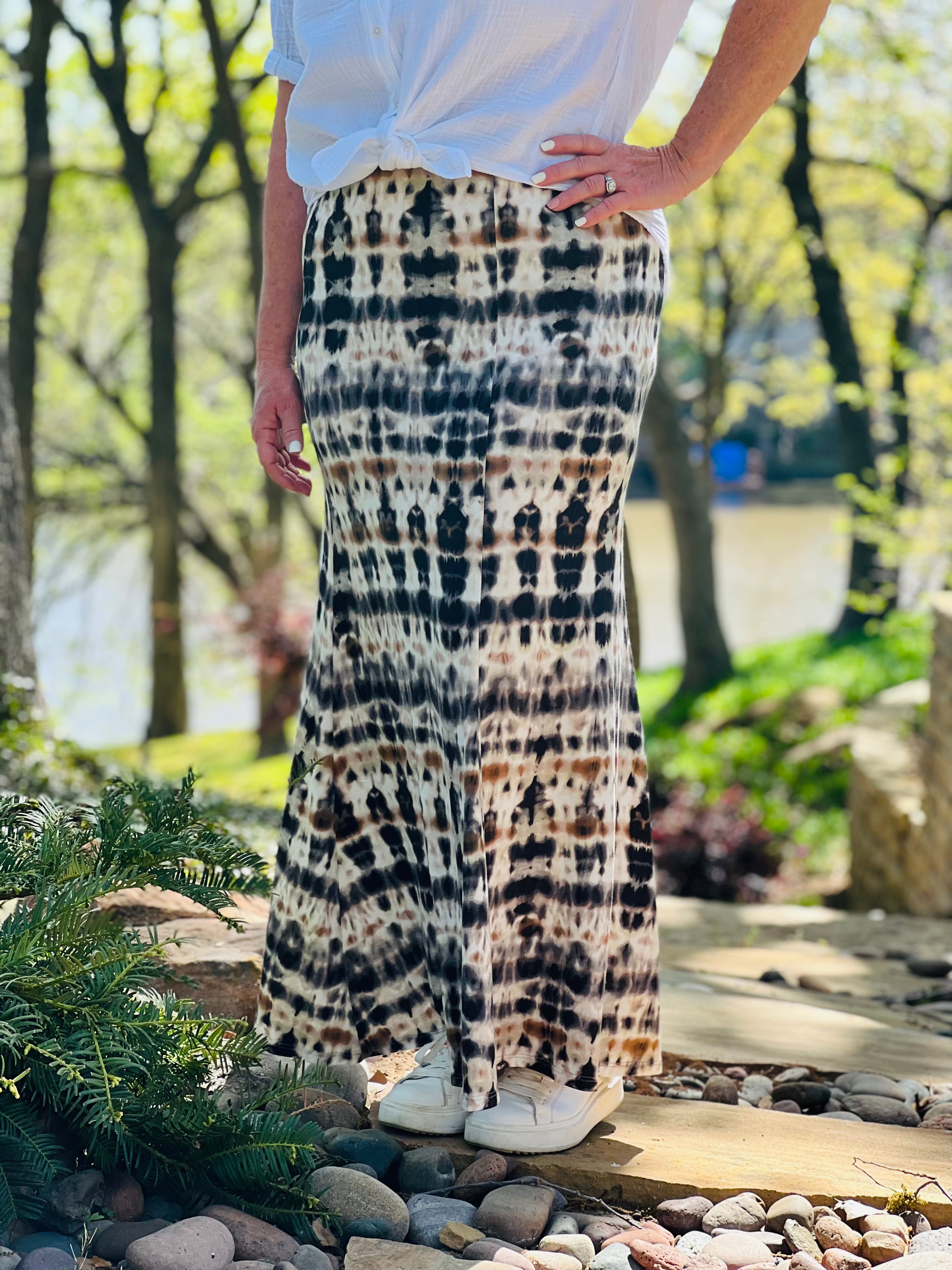 Karen Kane Maxi Flare Skirt.