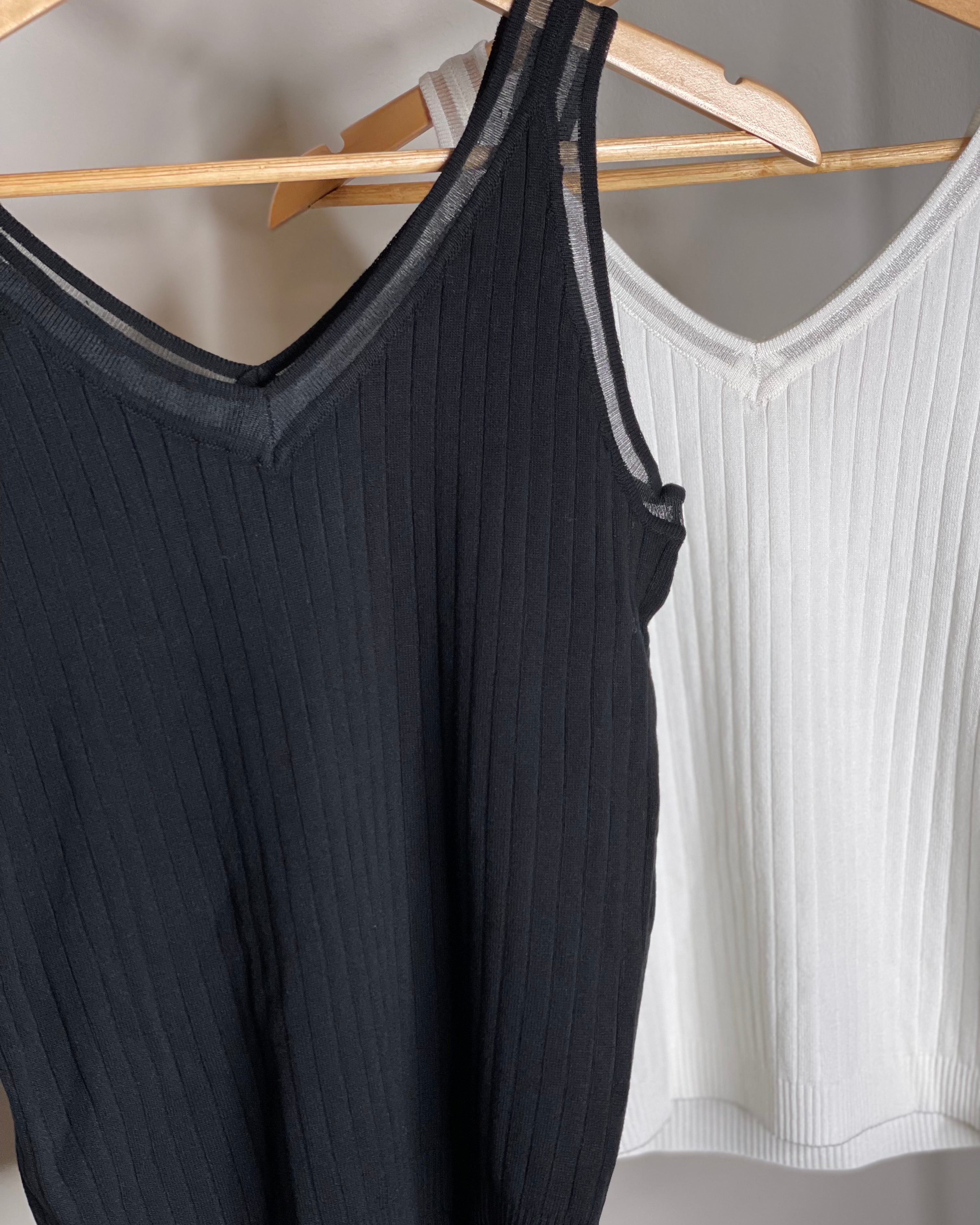 Sweater Tank in Black or Ivory.