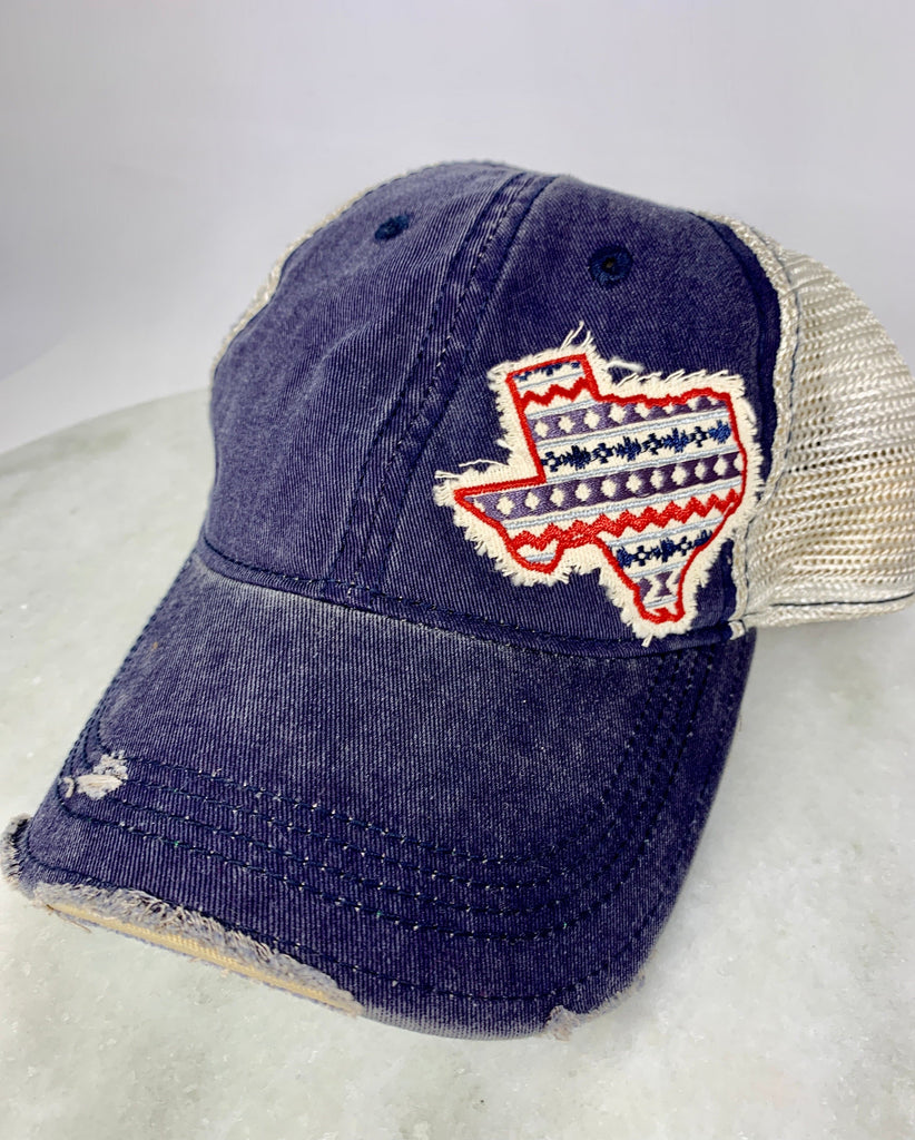 Assorted Texas Shape Patch Trucker Hats.