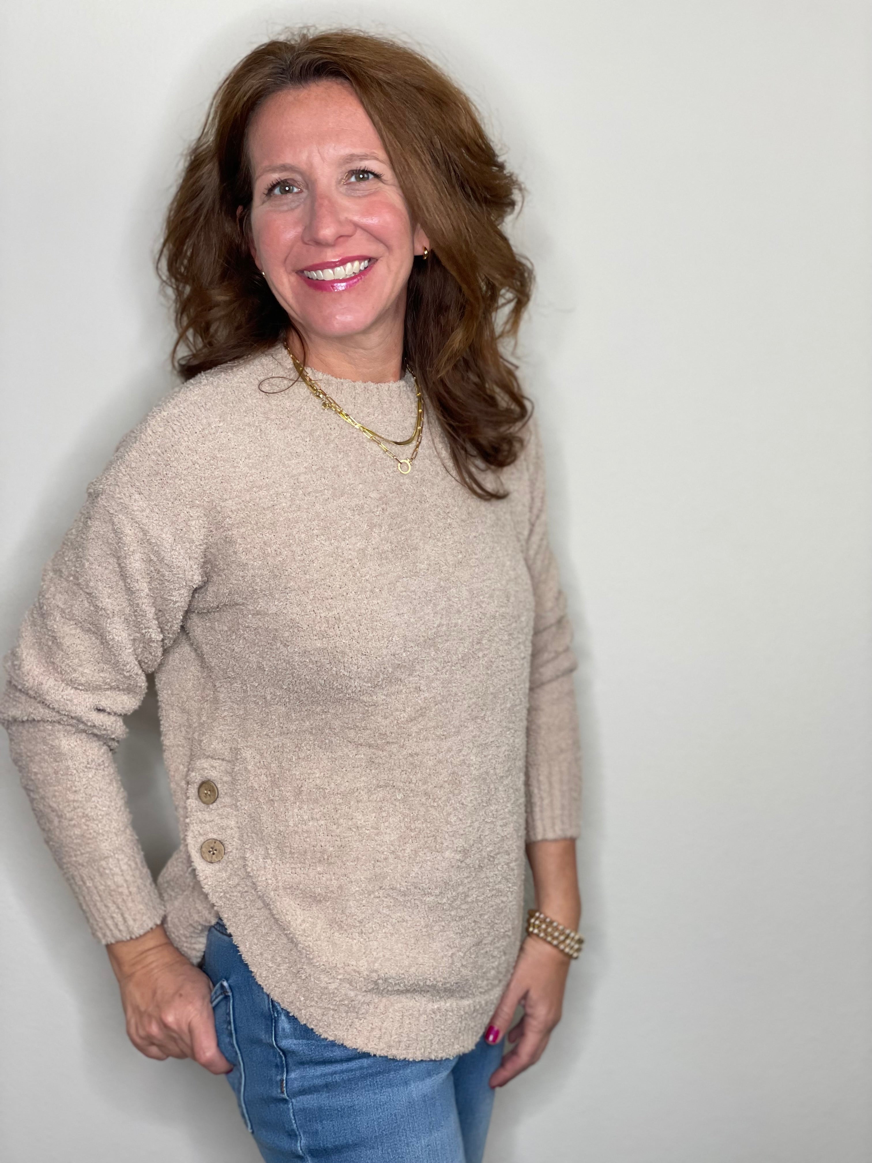 Plush Side Button Crew.