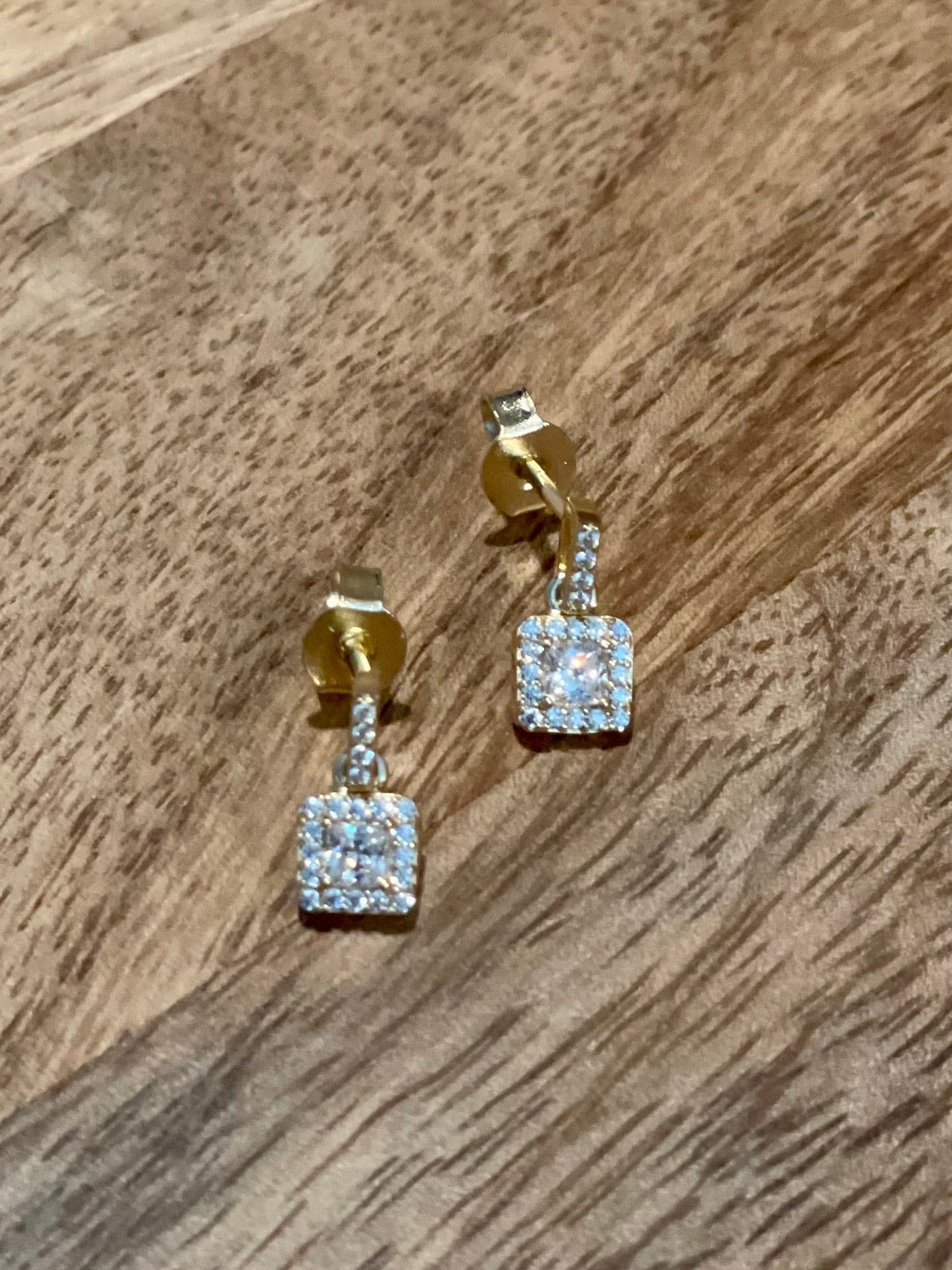 Diamond Drop Post Earrings.
