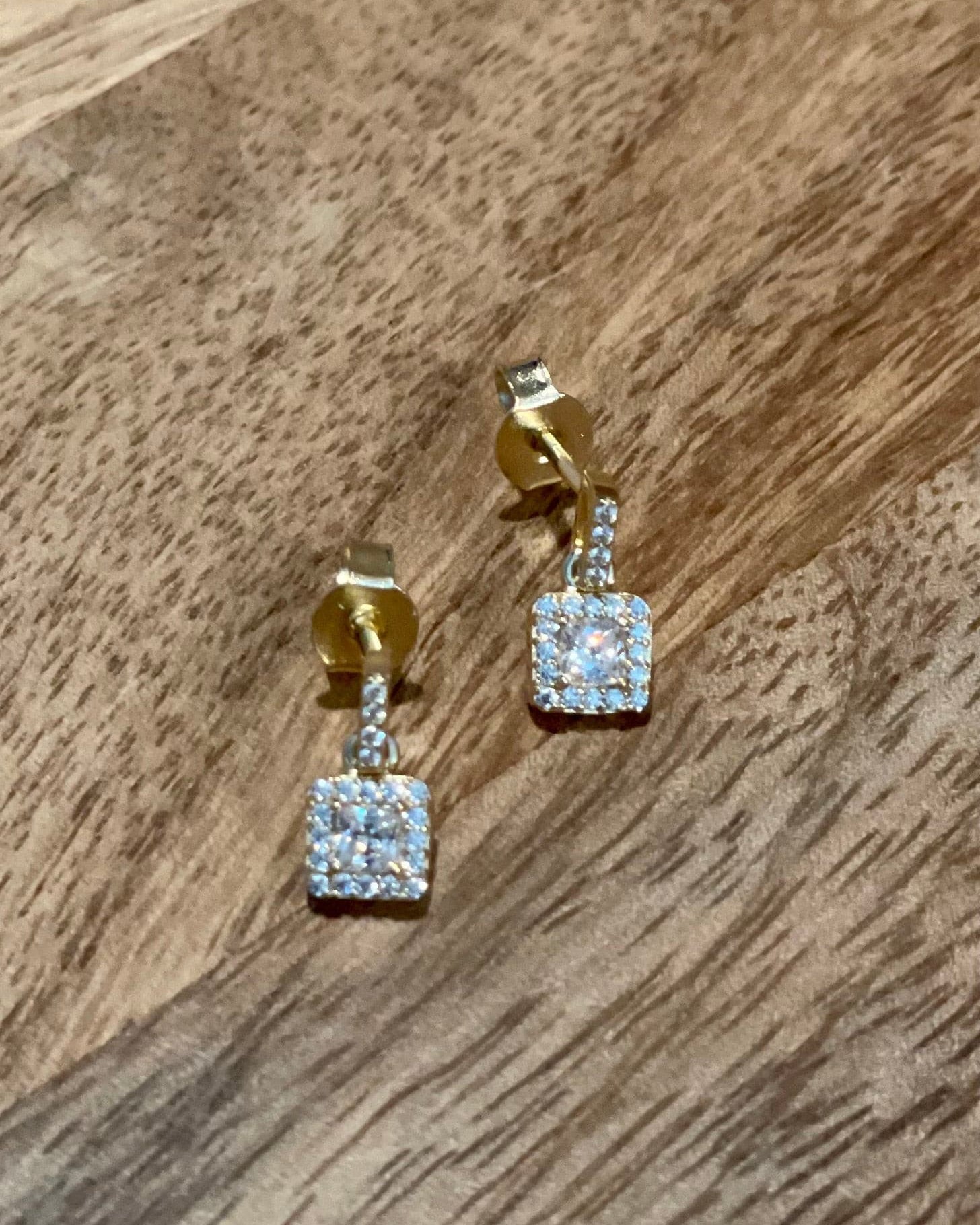 Diamond Drop Post Earrings.