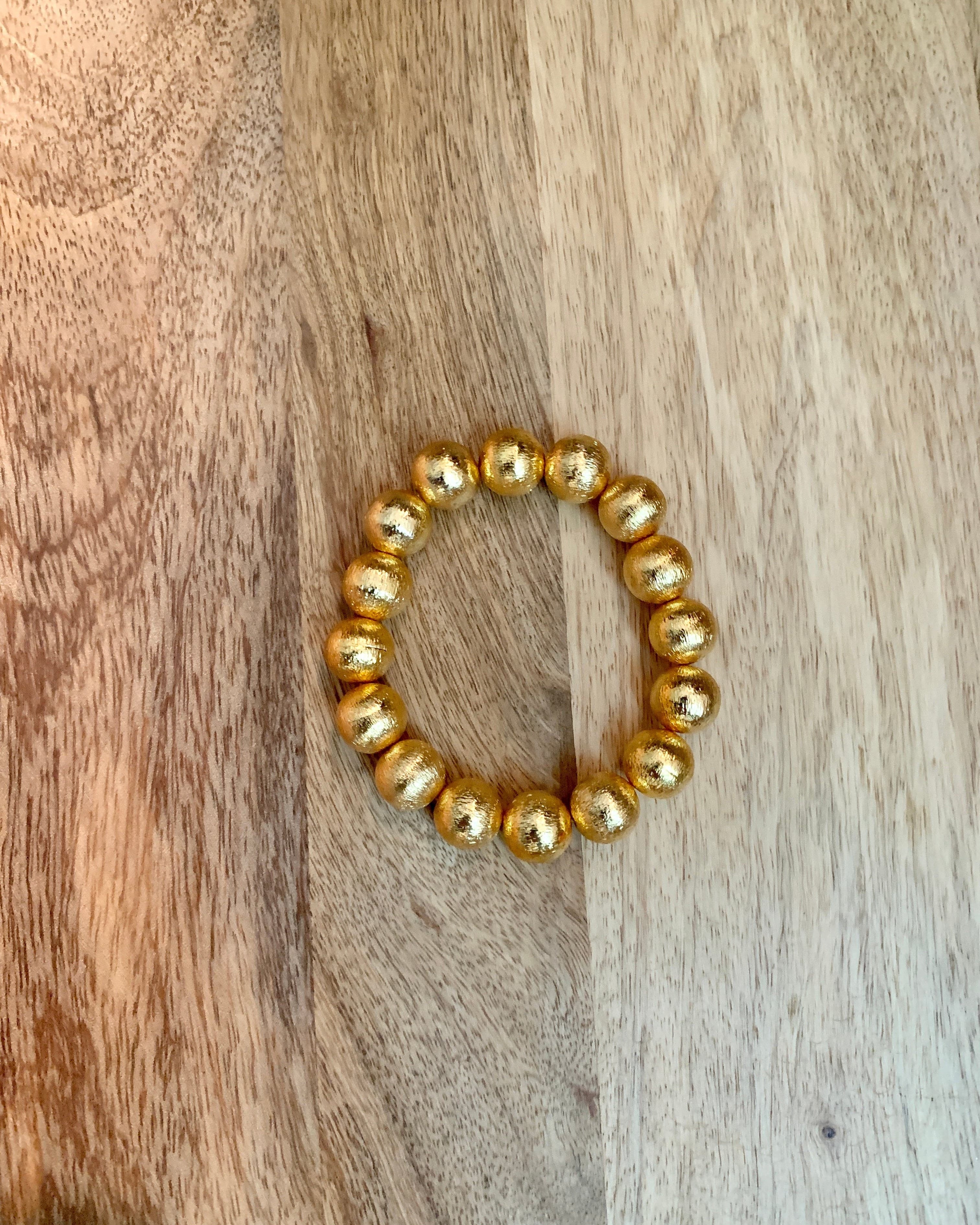 10mm Gold Bead Bracelet.
