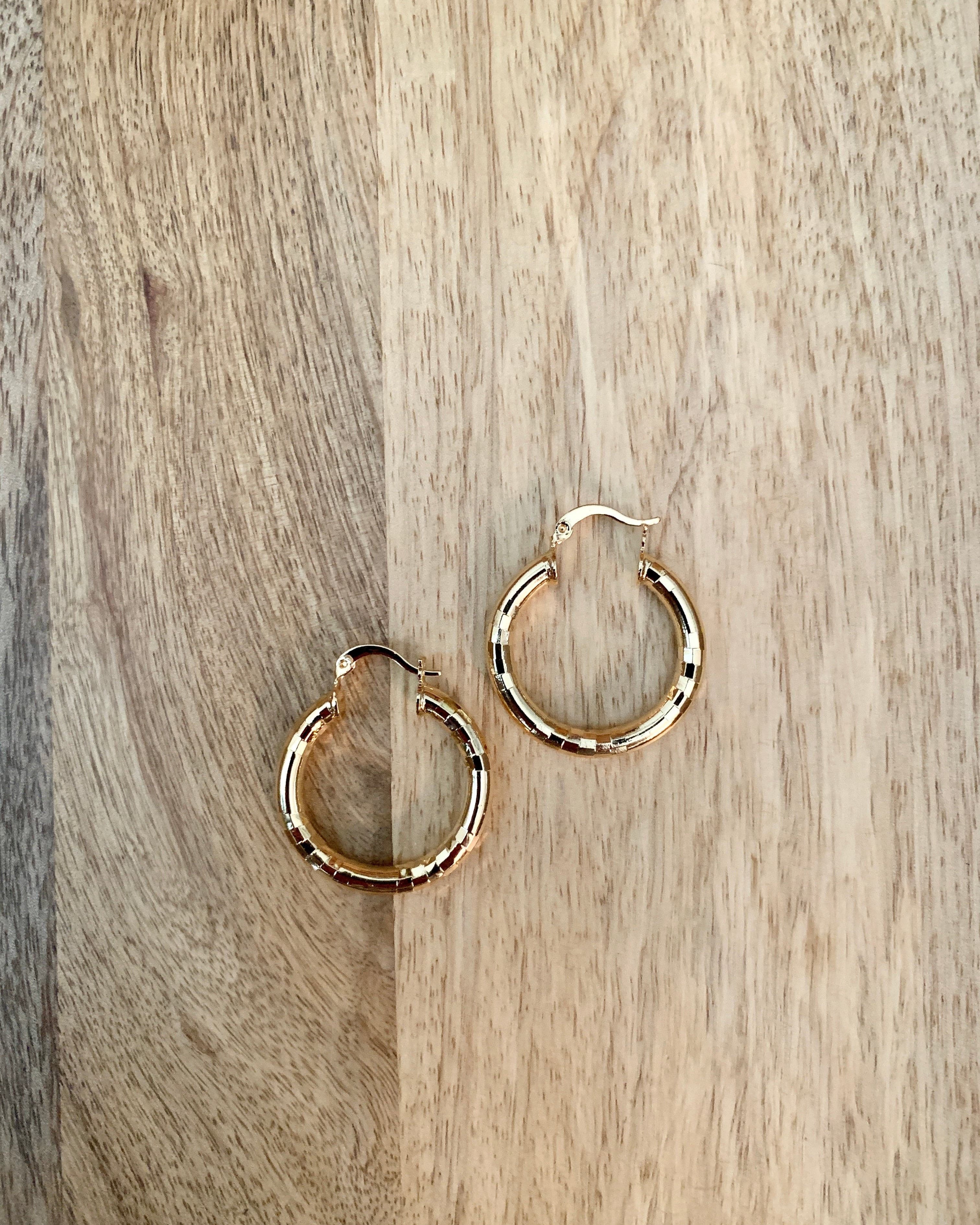 Gold Hoop Earrings.