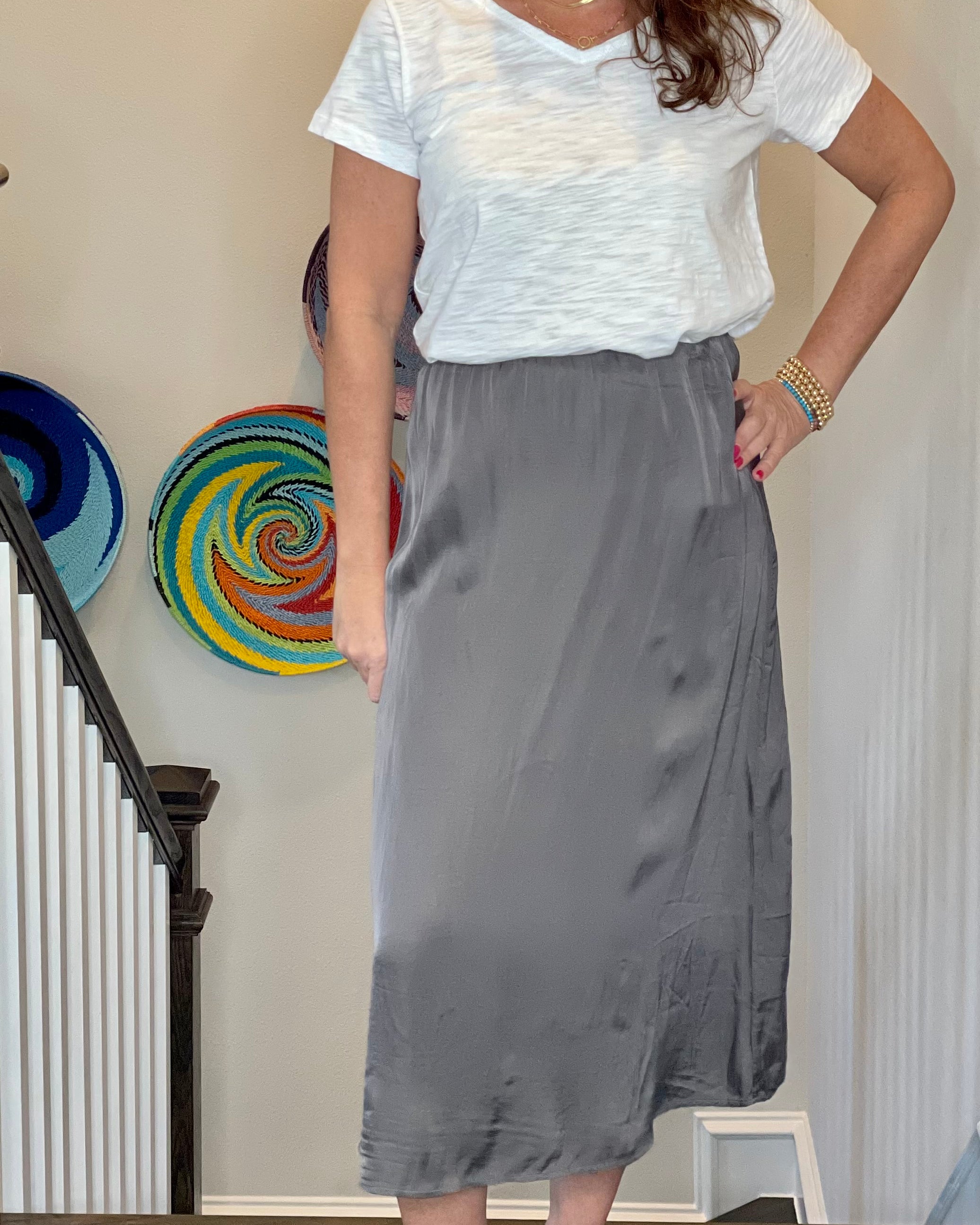 Midi Skirt in Volcanic Glass.
