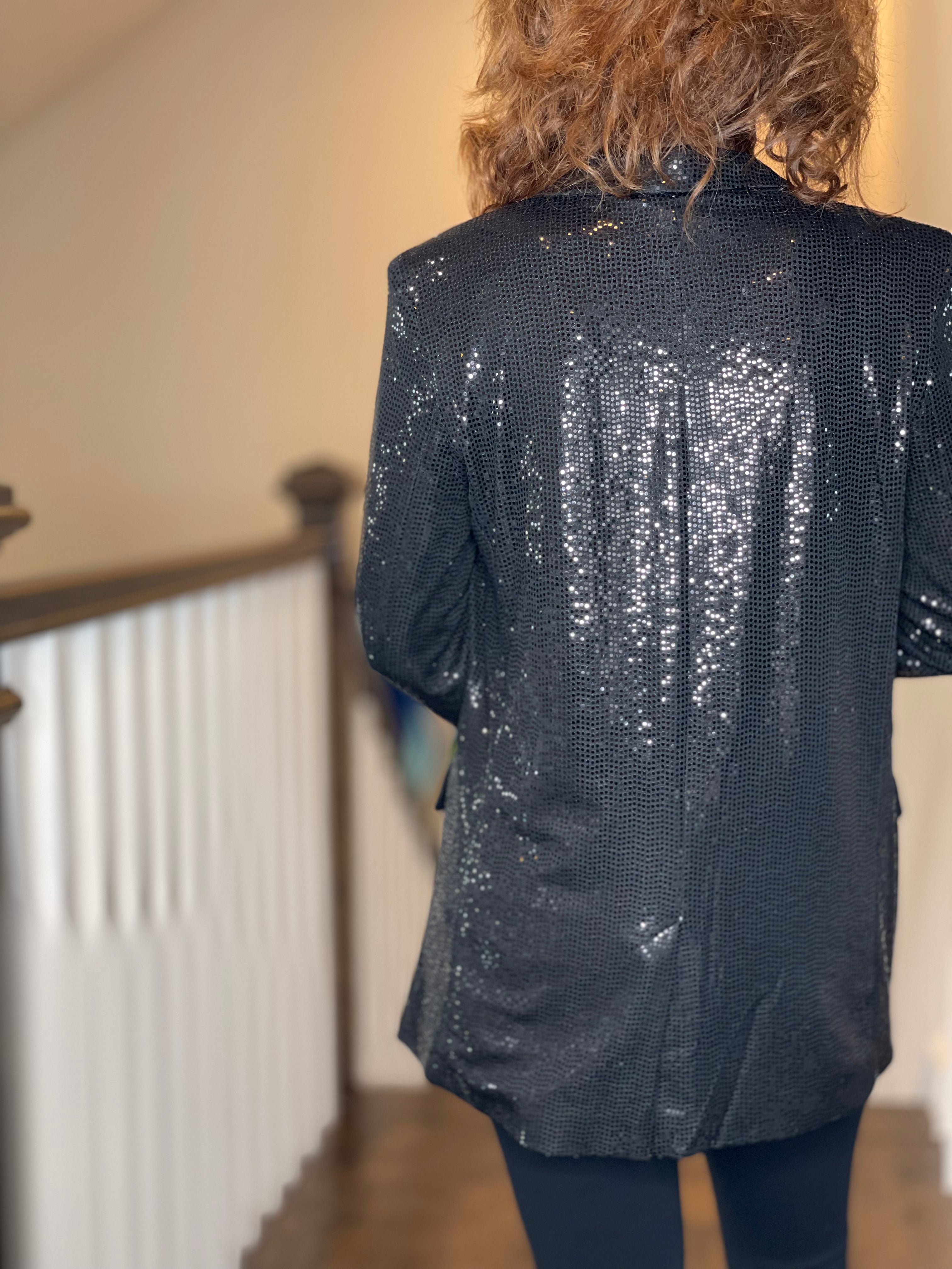 Esqualo Black Sequin Blazer.