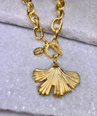 Susan Shaw Ginkgo Toggle Necklace.
