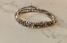 Silver Wrap Beaded Stretch Bracelet.