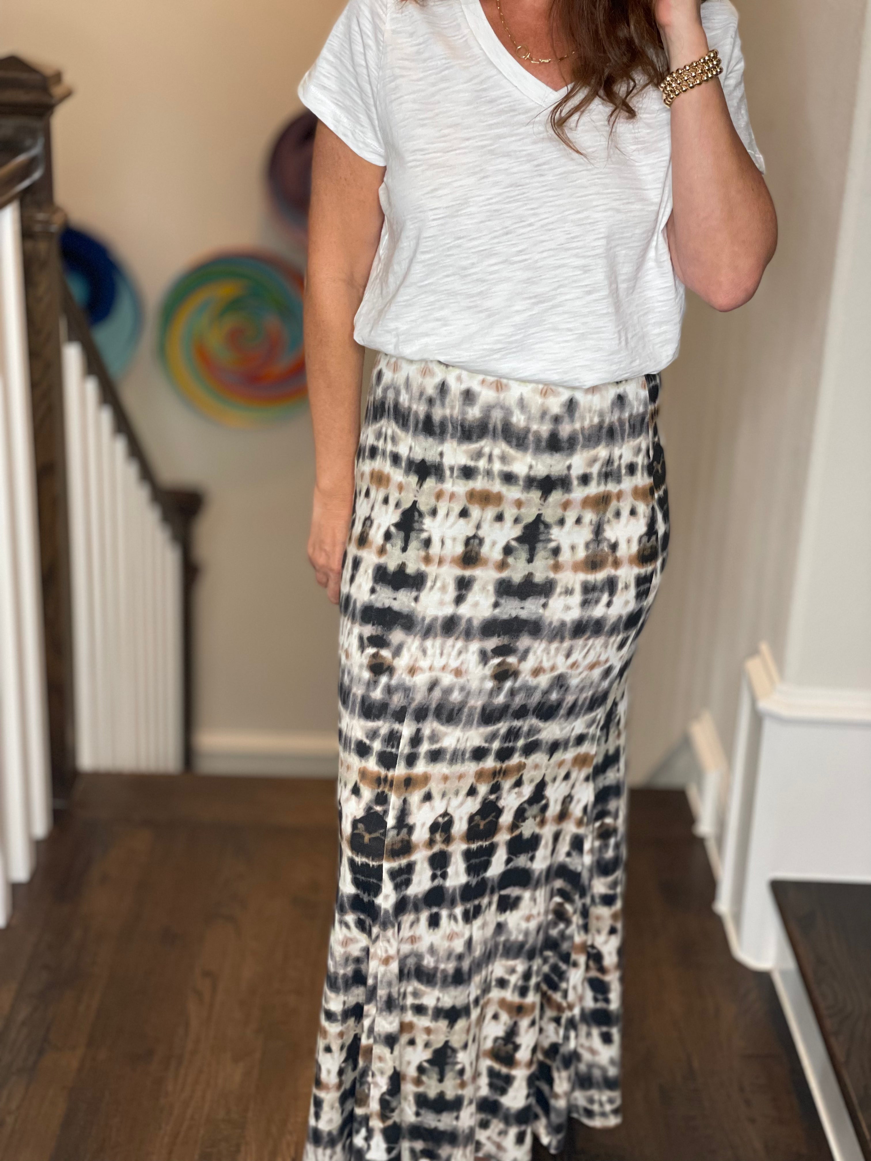 Karen Kane Maxi Flare Skirt.